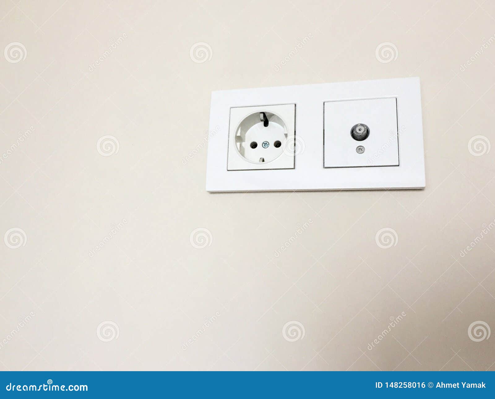 Electrical Outlet, Wall Plug with Copy Space Stock Photo Image of supply, copy 148258016