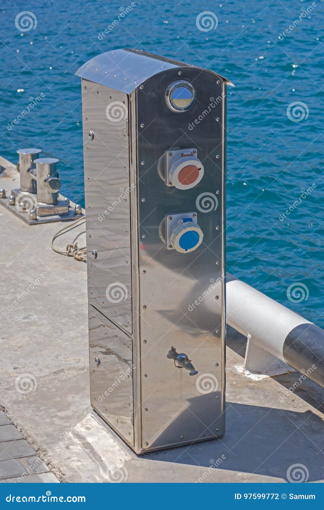 Electrical Outlets for Charging Boats Stock Photo Image of industry