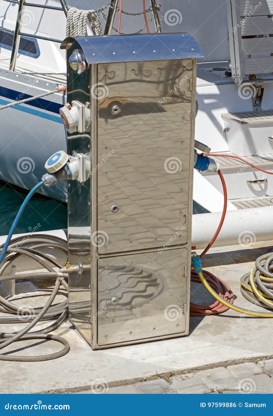 Electrical Outlets for Charging Boats Stock Photo Image of boating