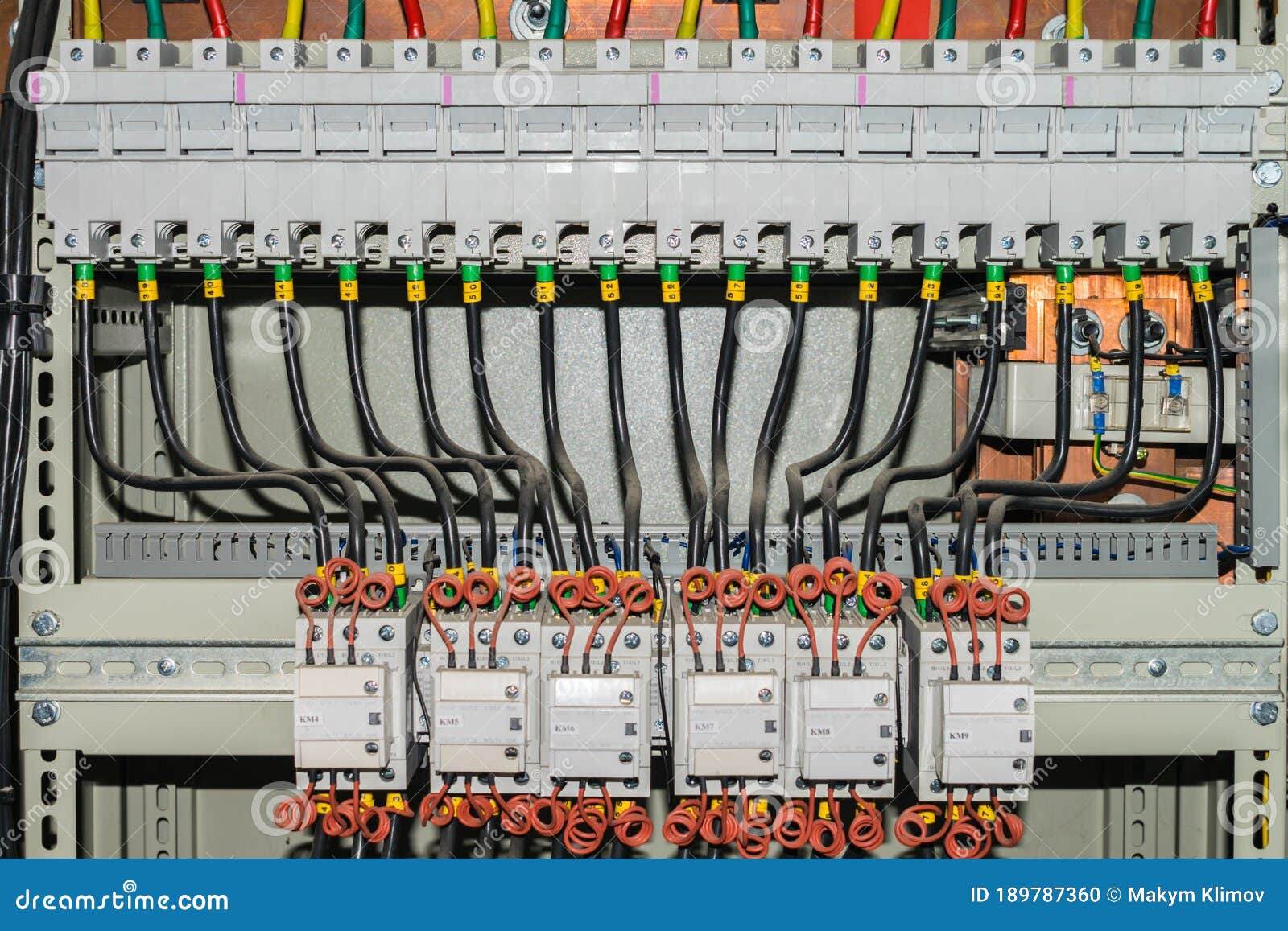 electrical panel comprising a plurality of switches and wires