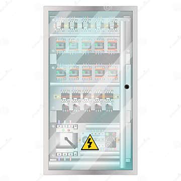Electrical Panel with Magnetic Contactor Stock Vector - Illustration of