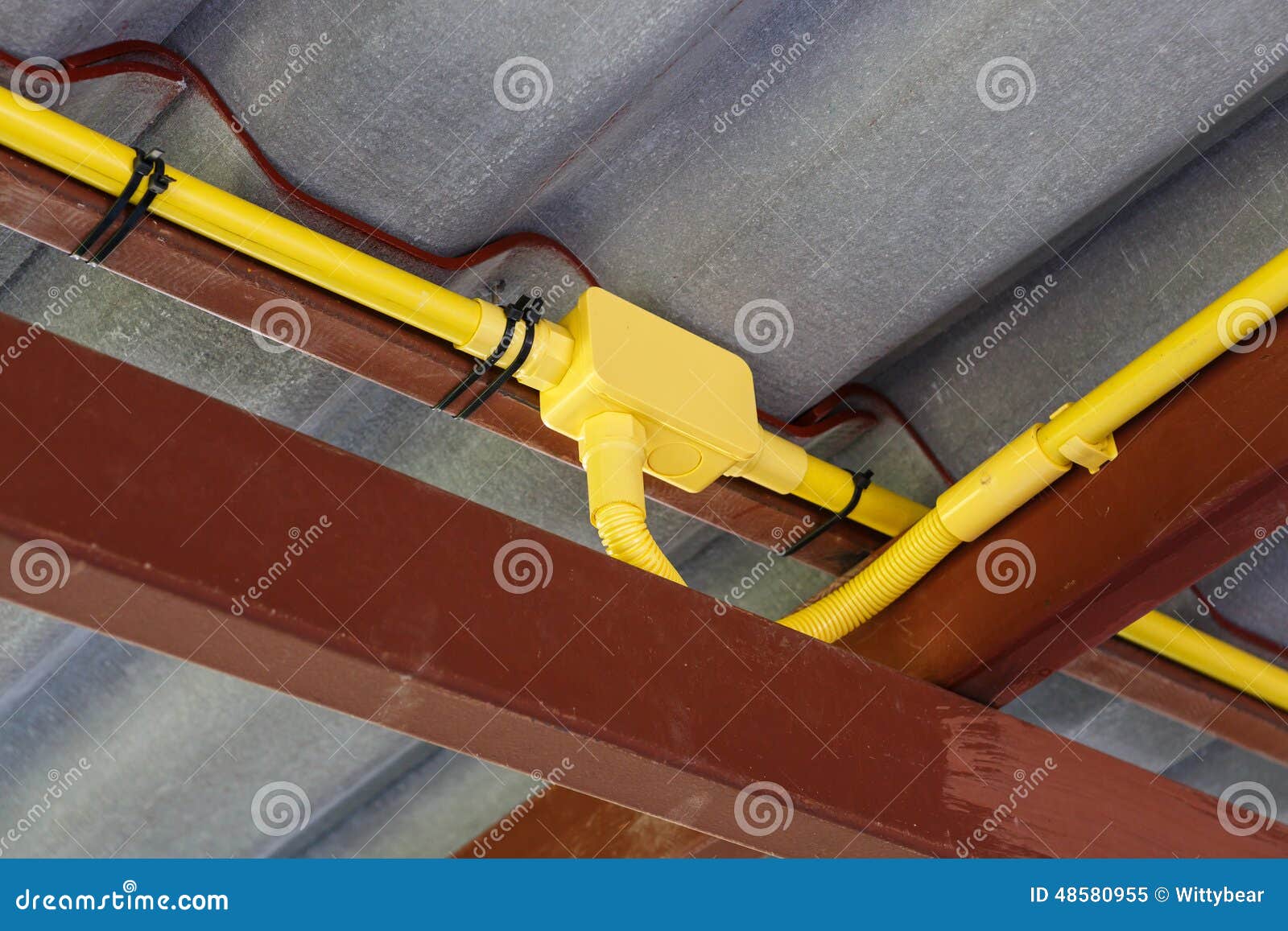 Electrical Pipe Installation Stock Image Image of flexible, electric