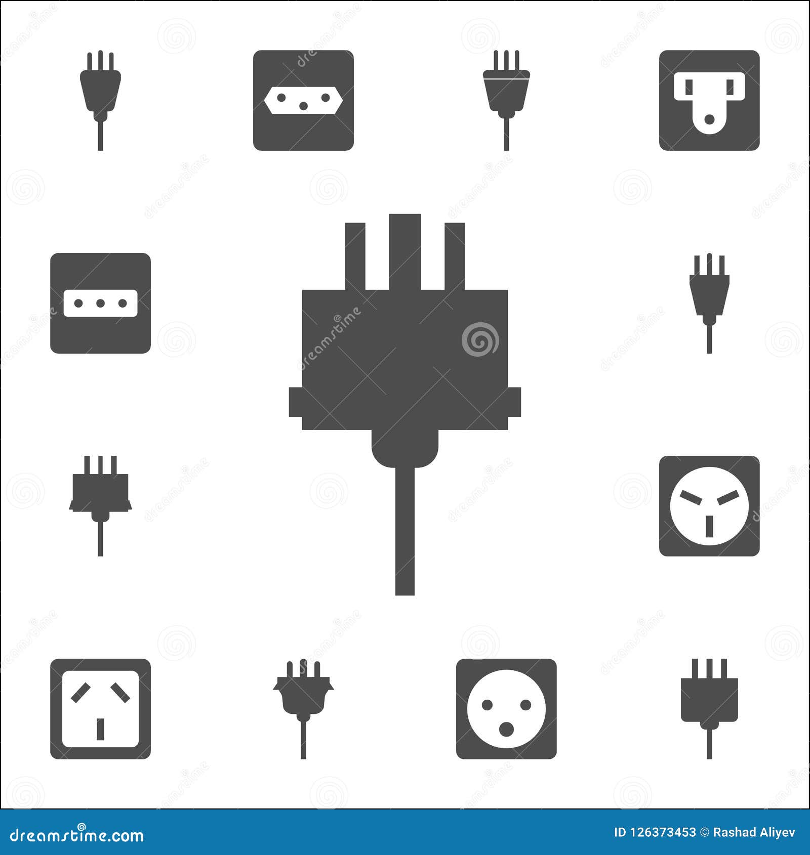 Electrical Plug Icon.  Icons Universal Set for  and Mobile Stock