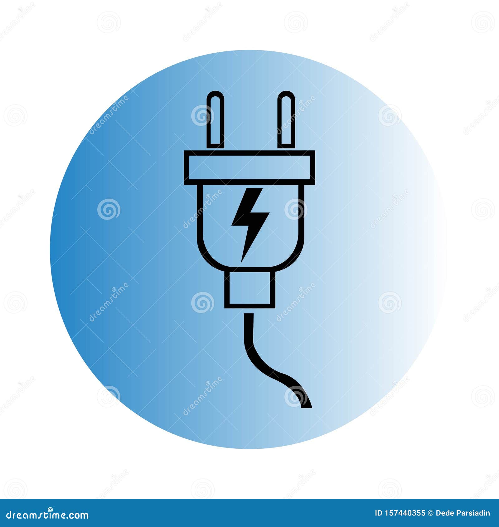 Electrical Plug Logo Template Vector Icon Illustration Design Stock