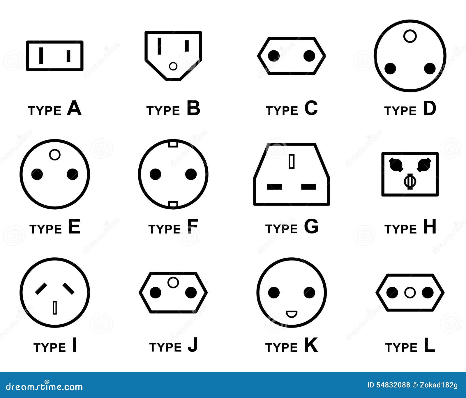 electrical plug types image vector illustration can be scaled to any size loss resolution 54832088