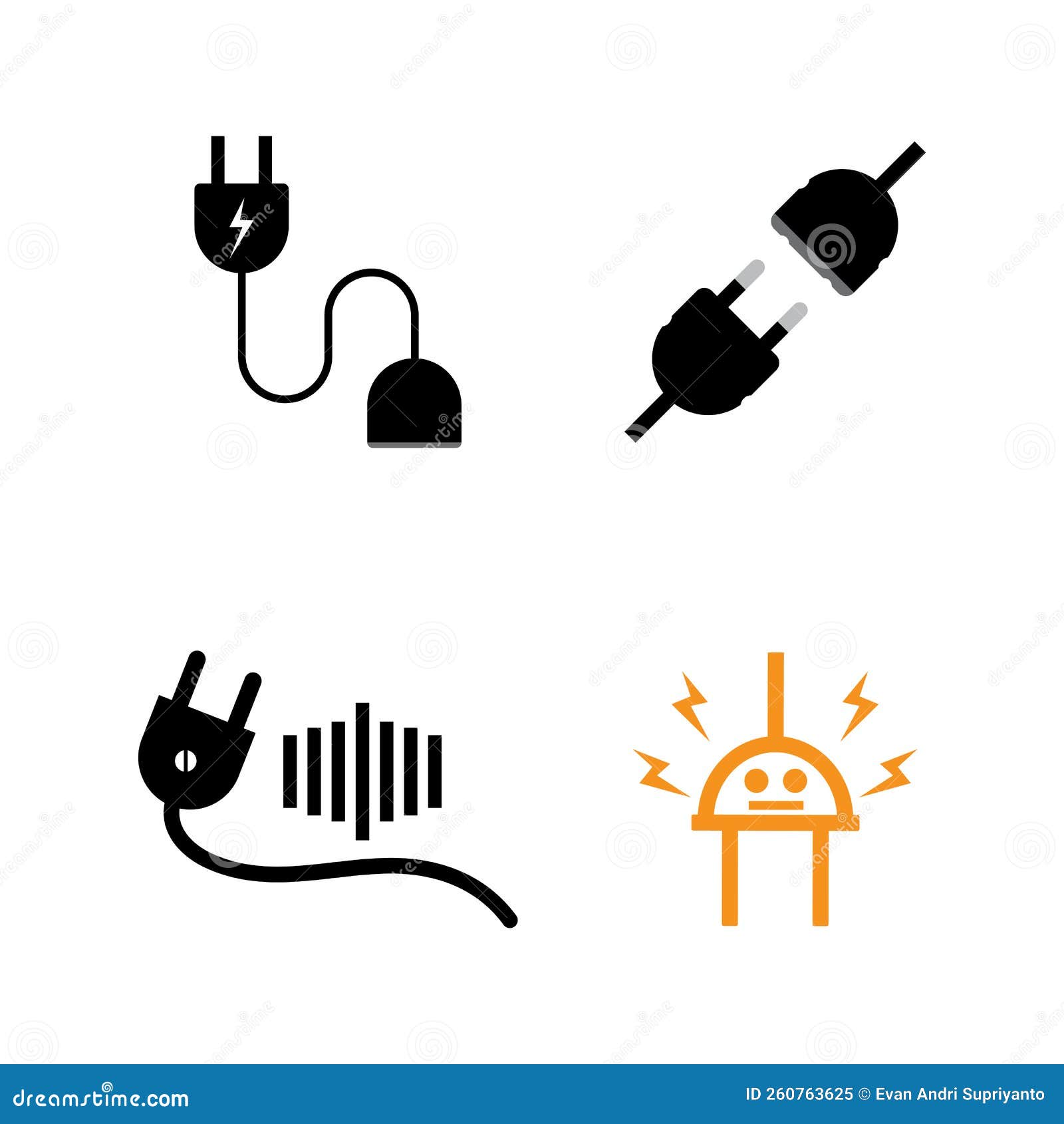 Electrical Plugin Icon Logo Vector Flat Design Stock Vector