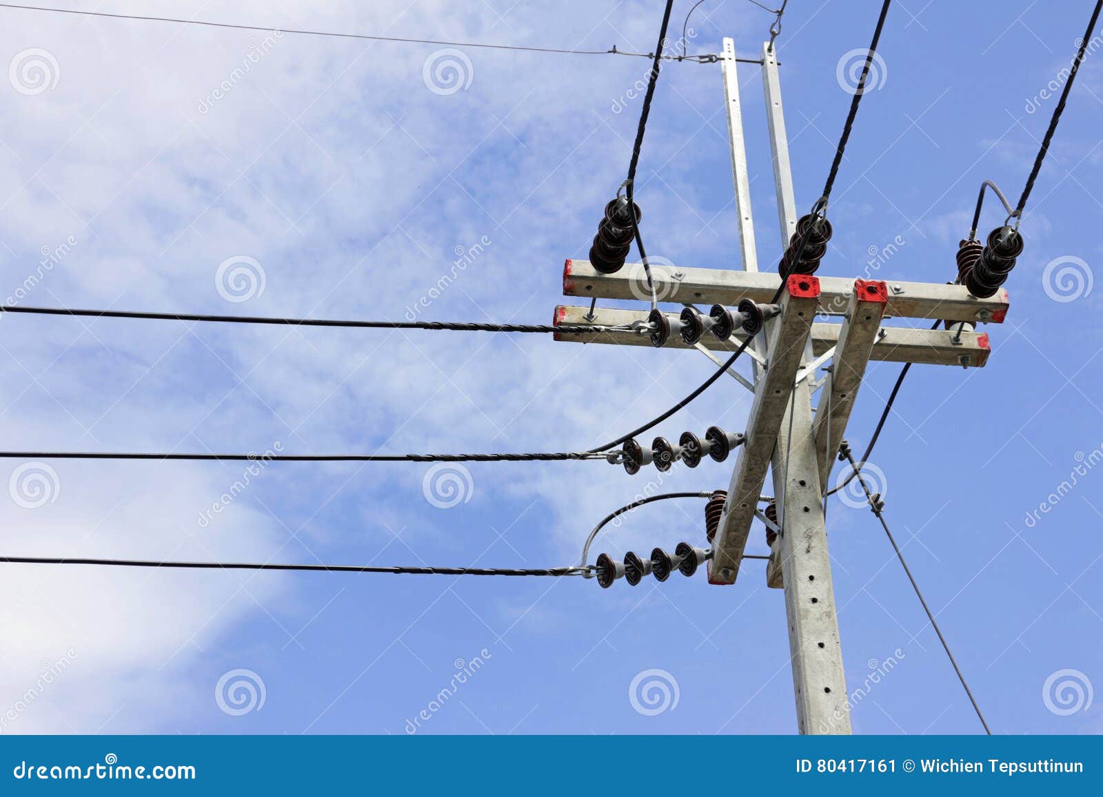 Electrical Pole Buck Arm Type Stock Image Image of suspension, post 80417161
