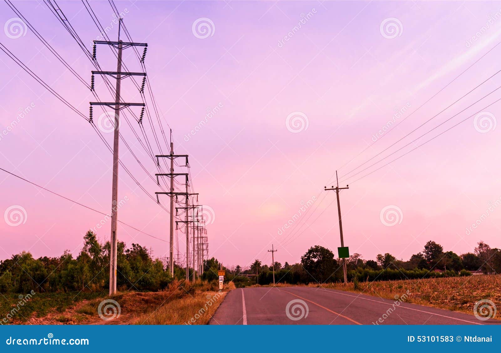 Electrical pole at sunset stock image. Image of poles 53101583