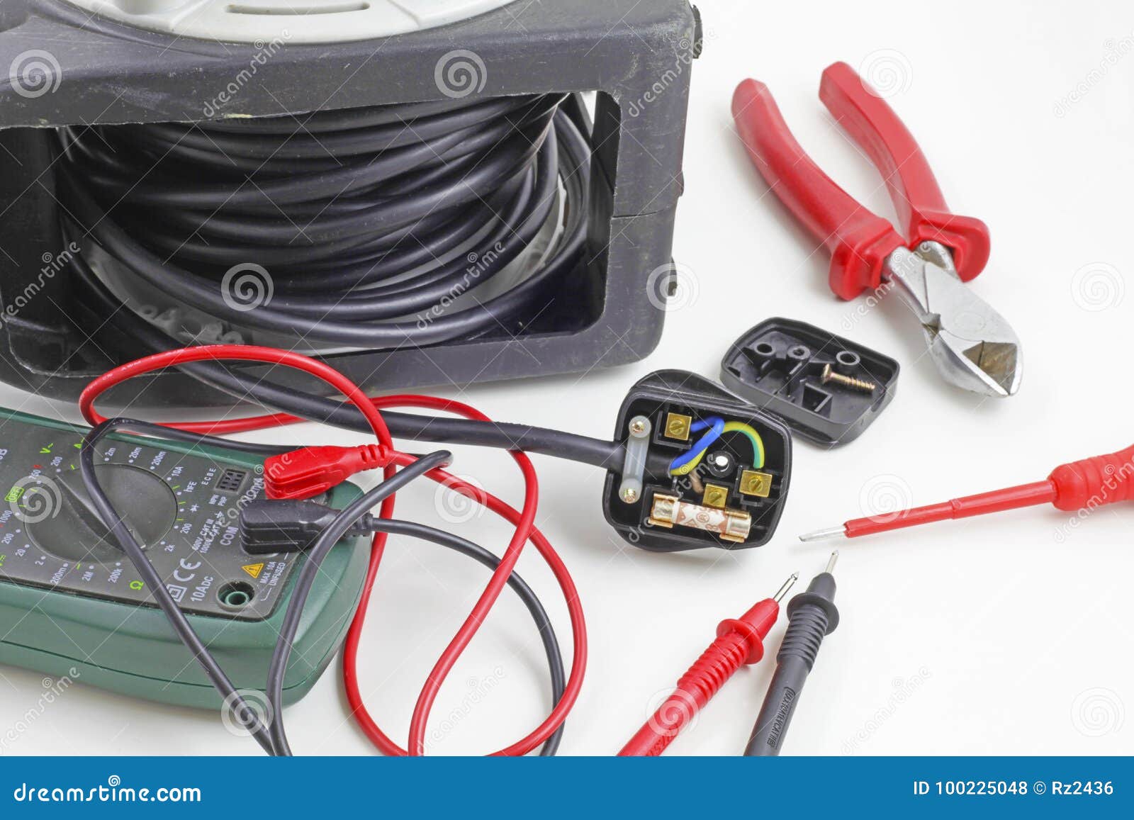 Electrical repairs stock photo. Image of portable, black 100225048