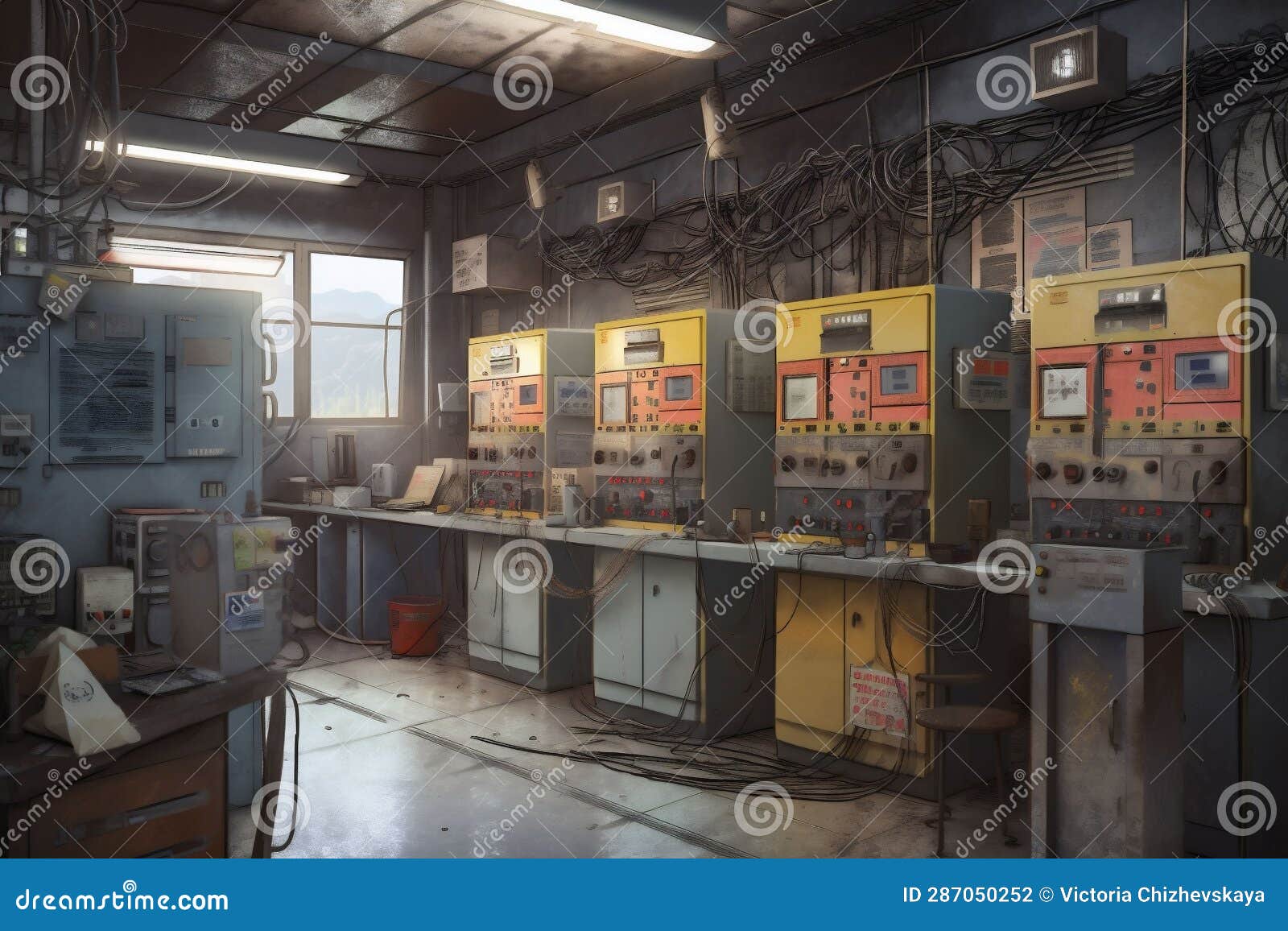 Control Electrical Old Industrial Room Panel Electric Electricity