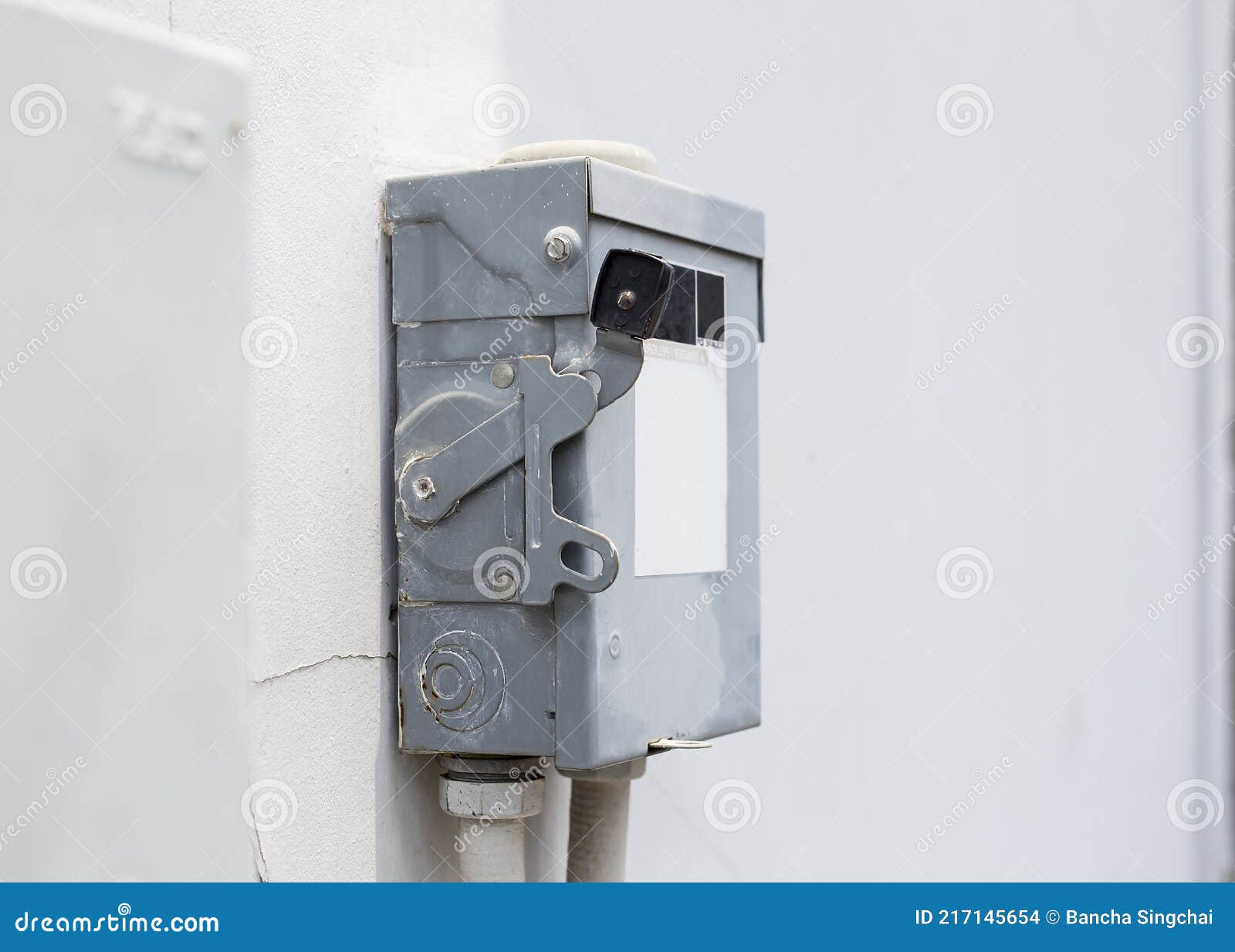 Electrical Safety Switch Box on Isolate Background.main Electrical Switching Control. Stock