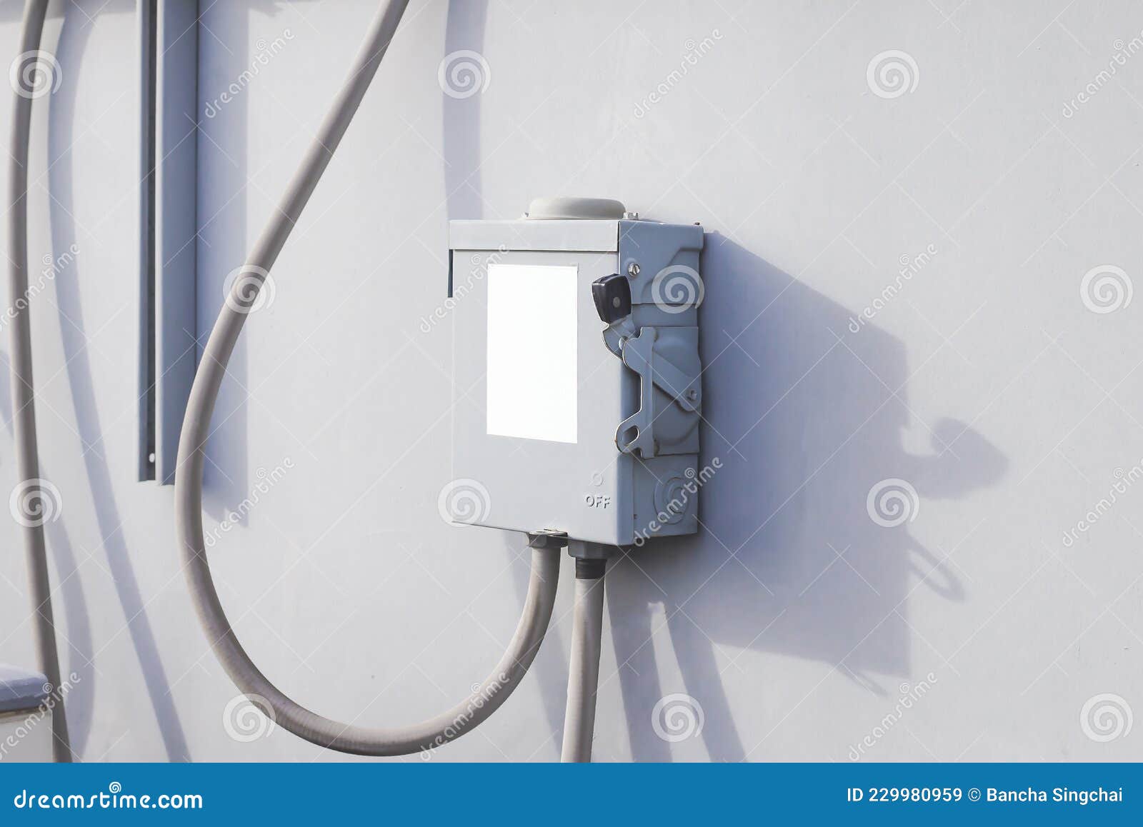Electrical Safety Switch Box on Isolate Background.main Electrical Switching Control. Stock