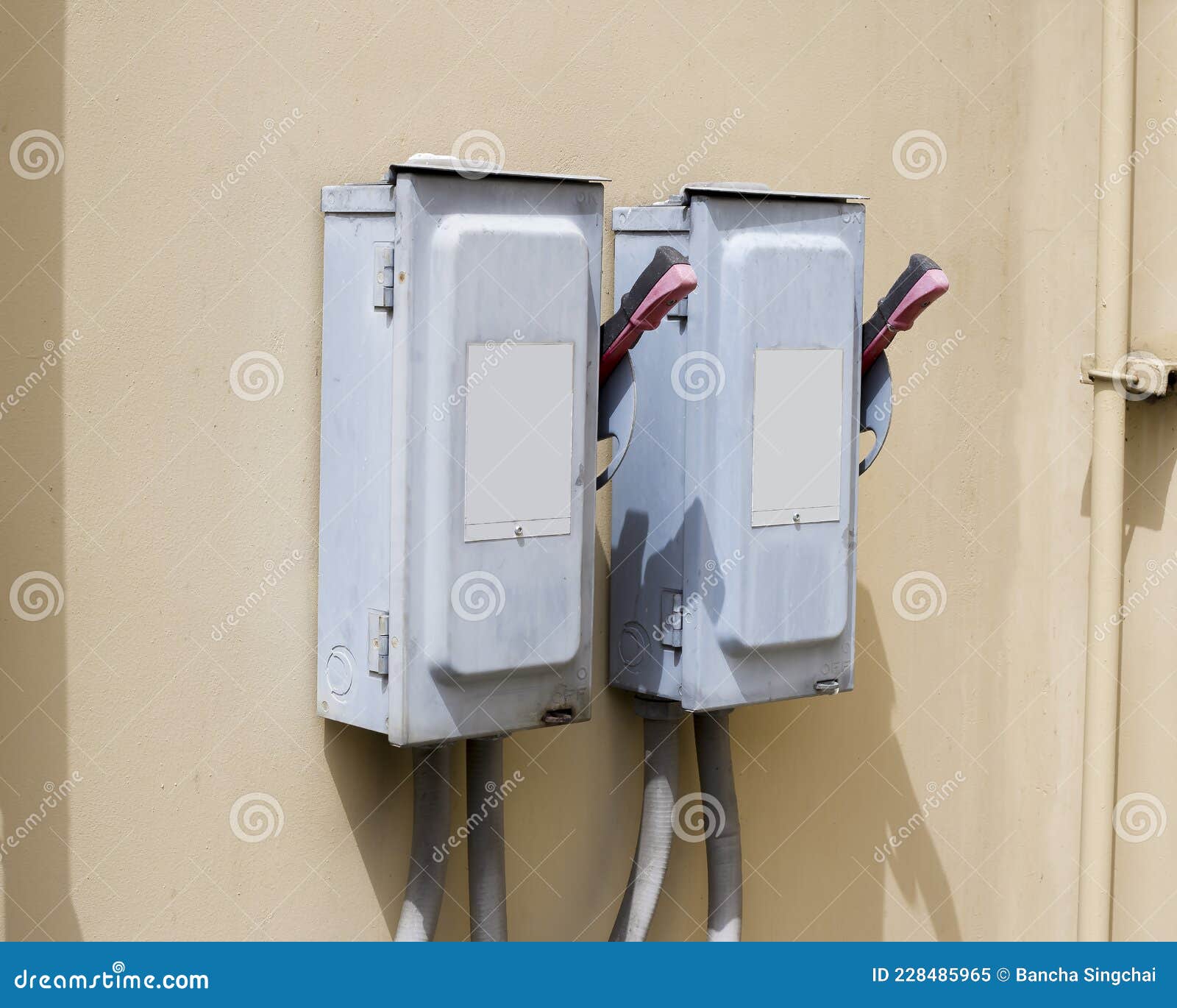 Electrical Safety Switch Box on Isolate Background.main Electrical Switching Control Stock Image