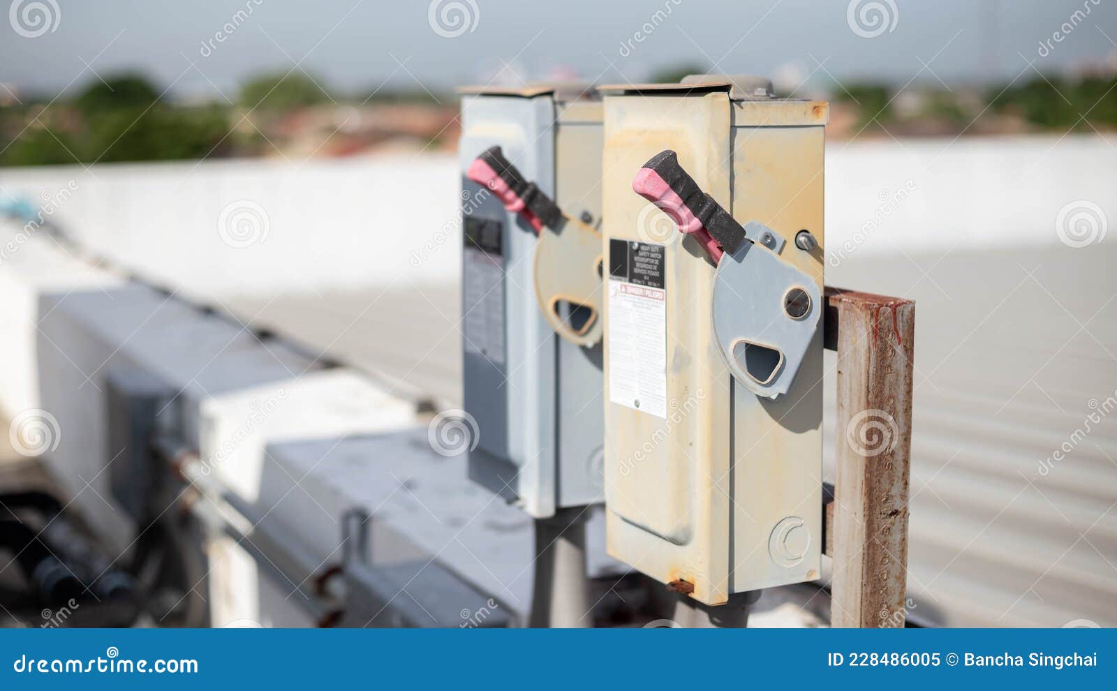 Electrical Safety Switch Box on Isolate Background.main Electrical Switching Control Stock Image