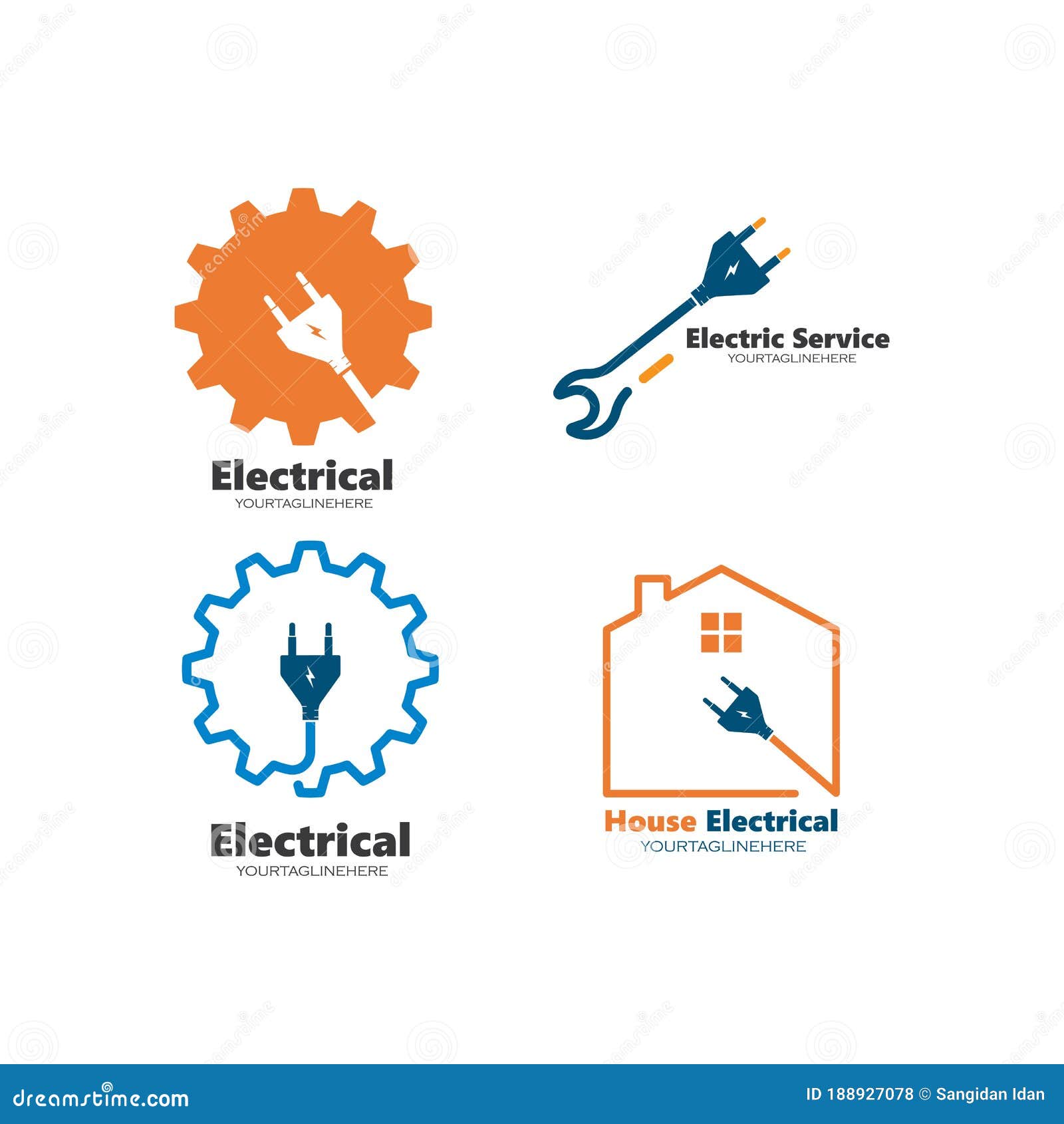 Electrical Service and Installation Logo Icon Vector Stock Vector