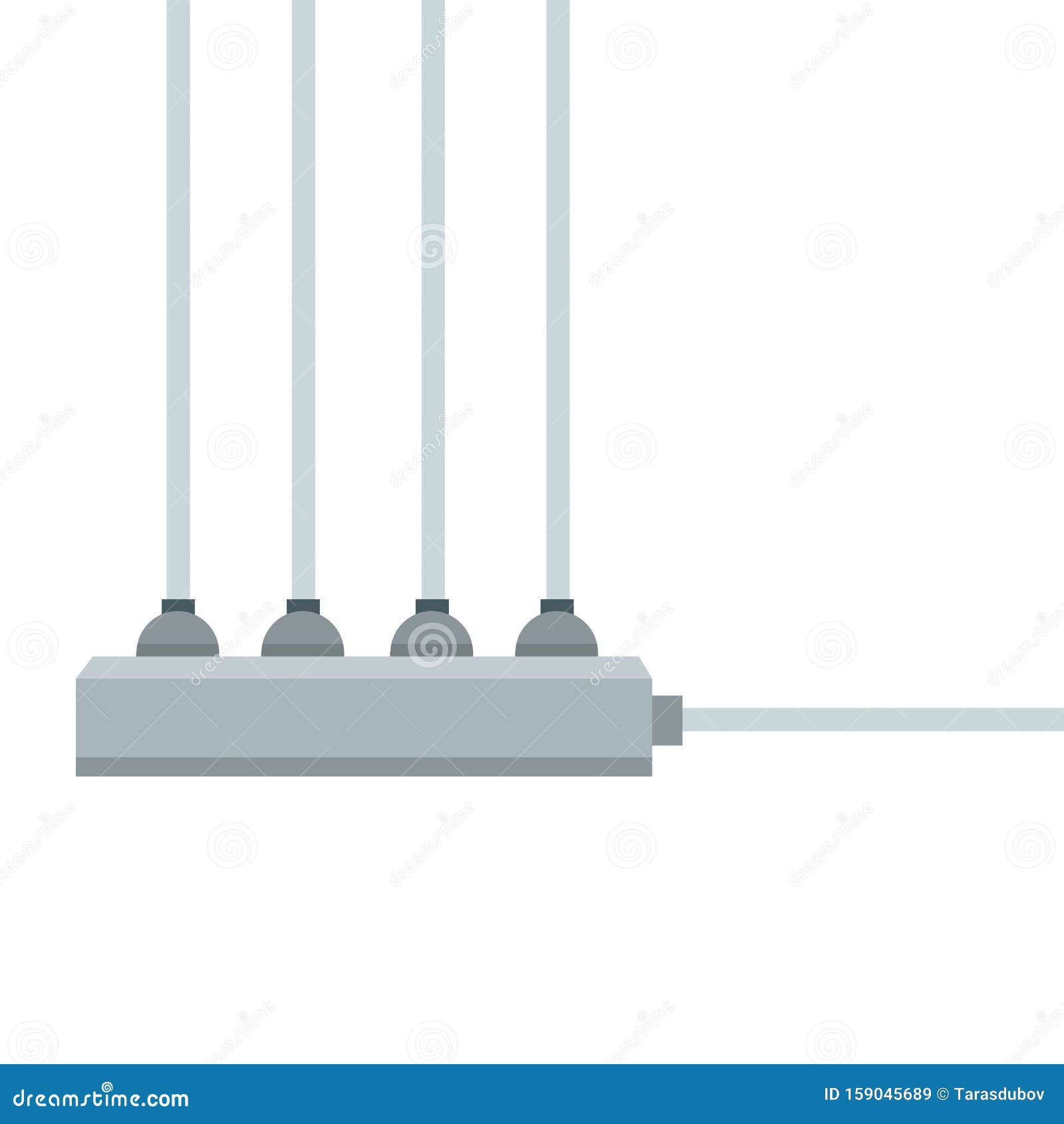 many outlets to plug with many white wires.