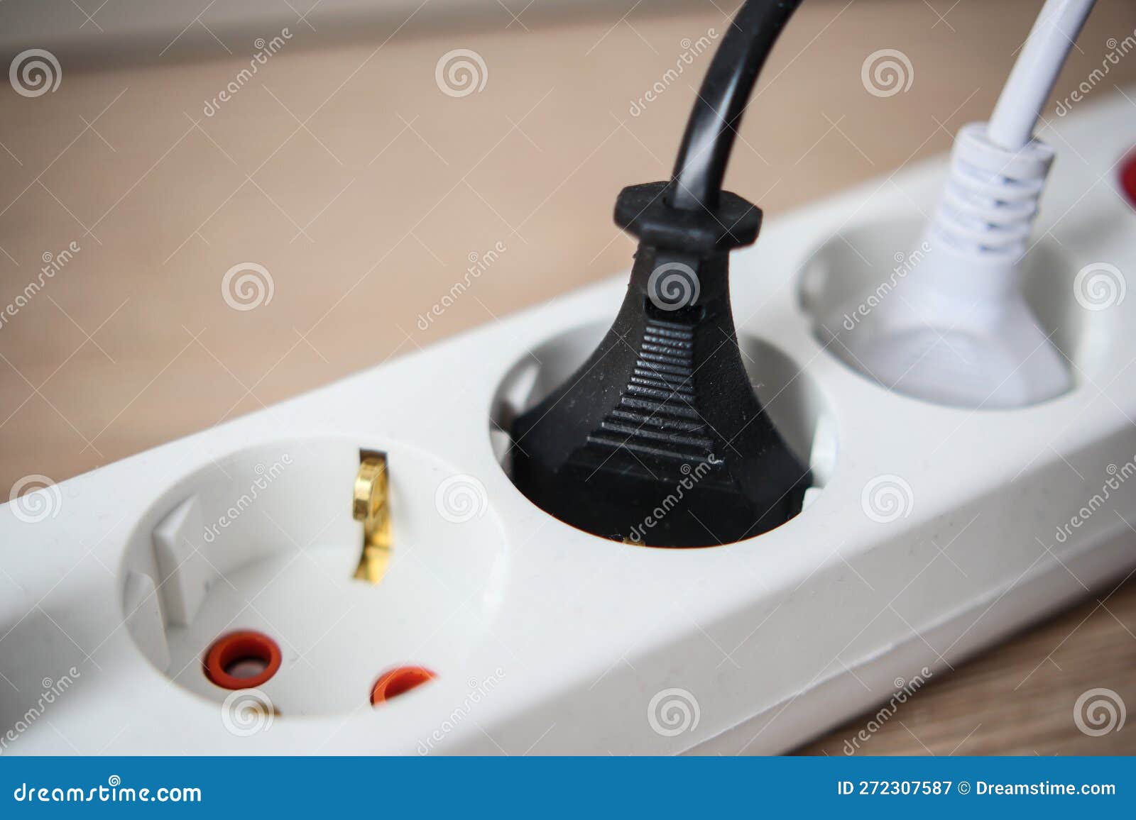 Electrical Switch and Plug on Table Stock Image Image of round, power