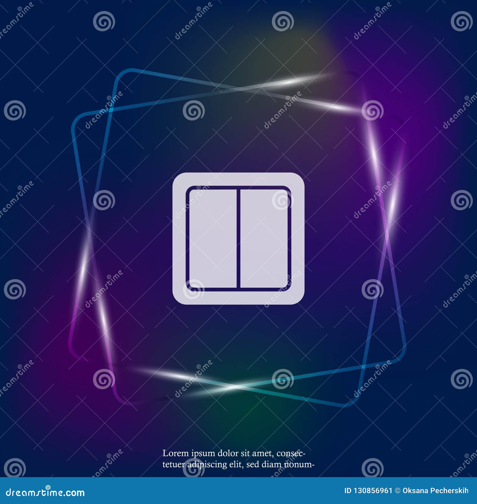 Electrical Switch Vector Neon Light Icon. Light Switch Icon Stock