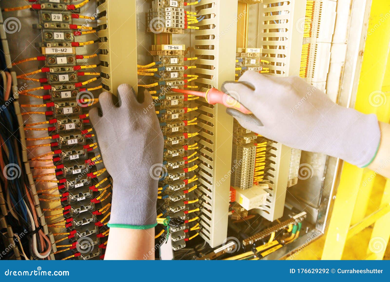 Electrical Terminal in Junction Box and Service by Technician