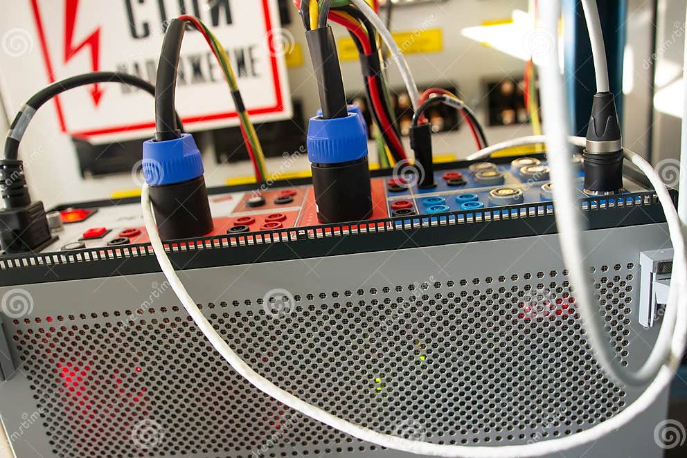 Electrical Test Engineering and Testing of Relay Equipment Stock Photo