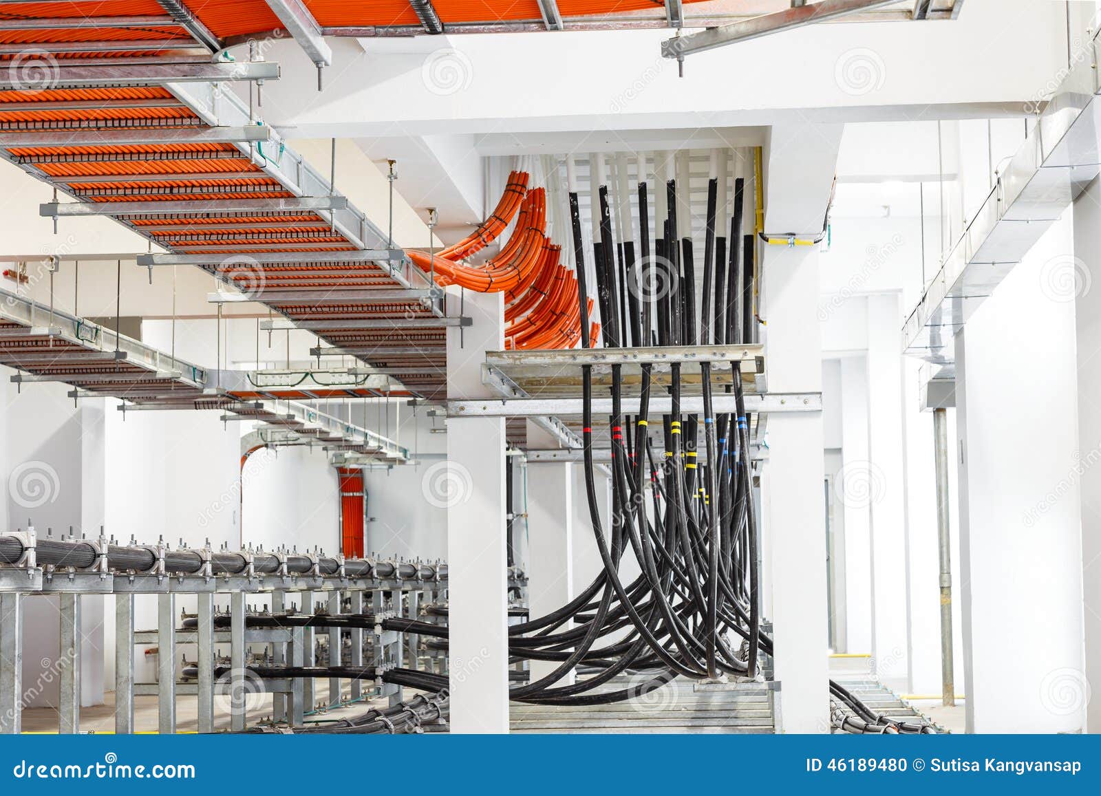 Electrical Wire Way In Power Station Stock Photo Image 46189480