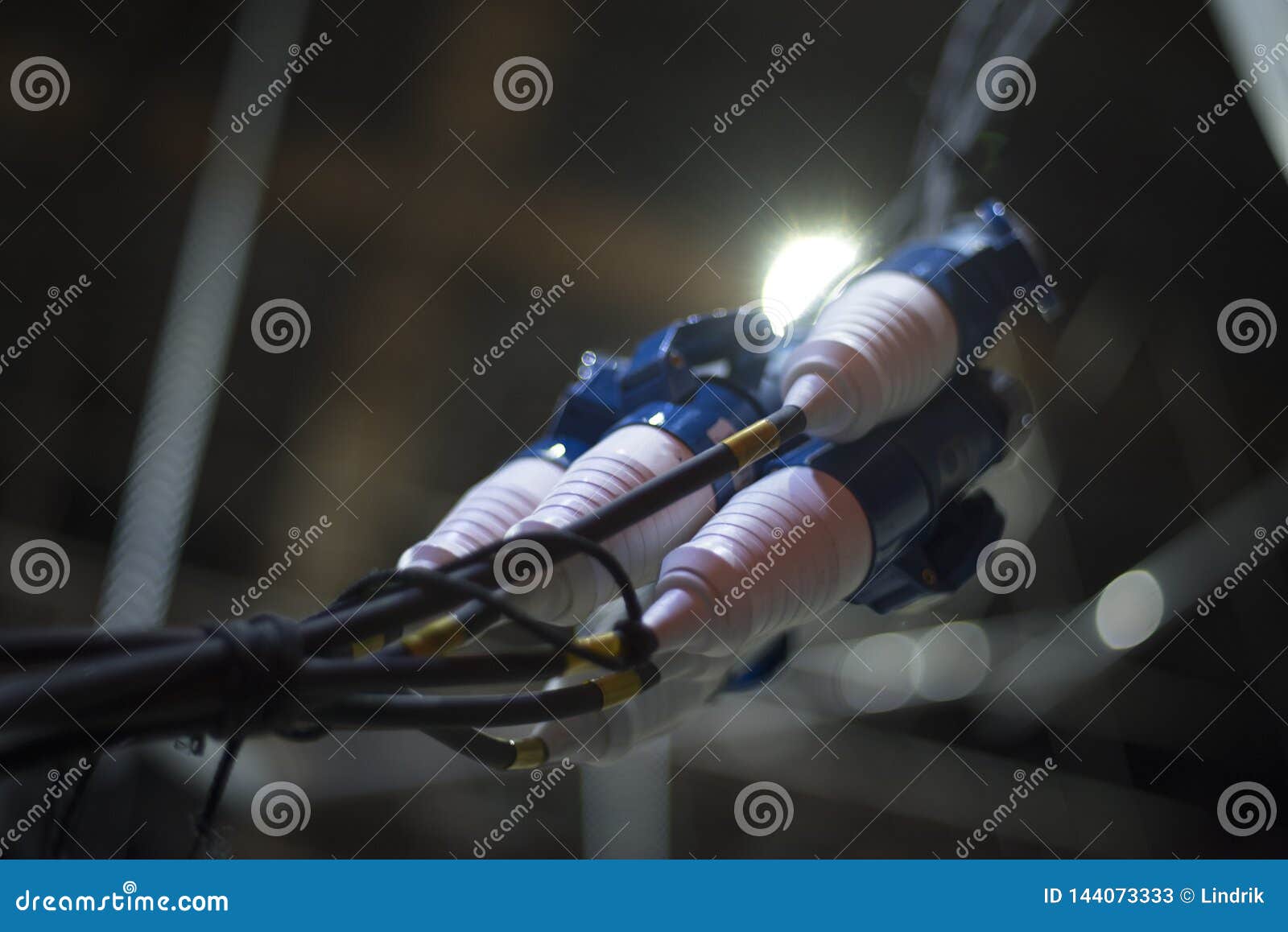 Electrical Wires for Concert Light Stock Image Image of light, green