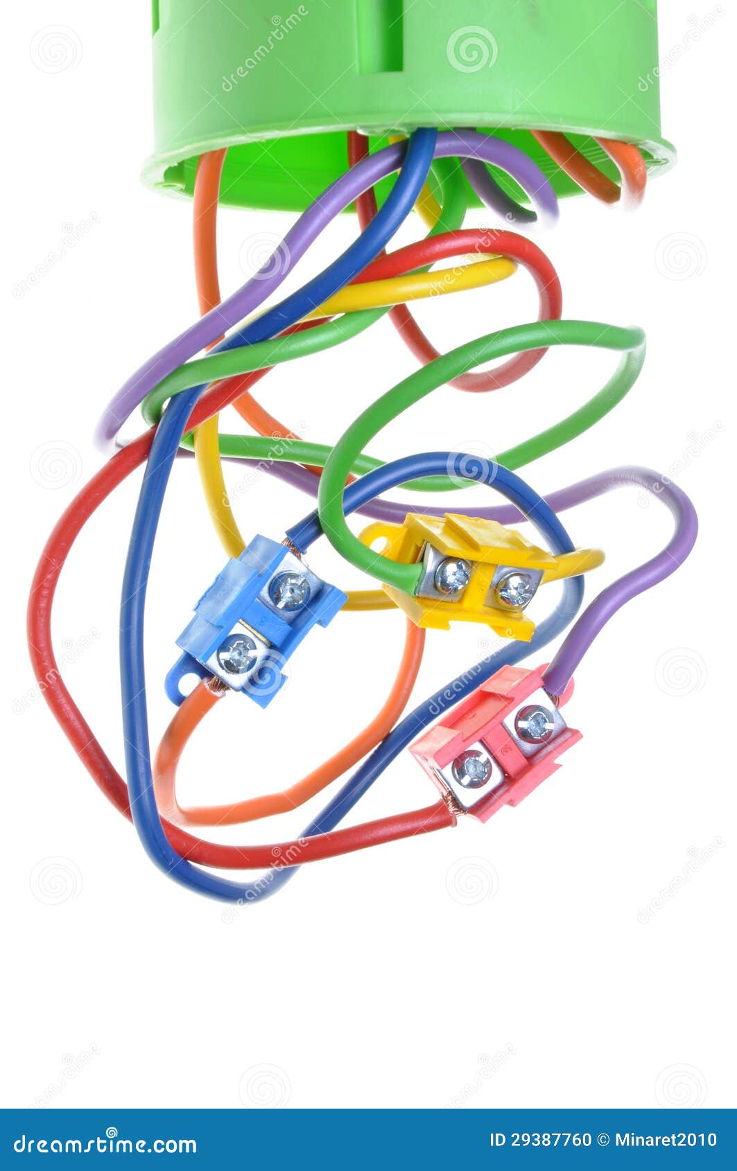 Electrical Wires in Wall Socket Stock Photo Image of contact, industrial 29387760