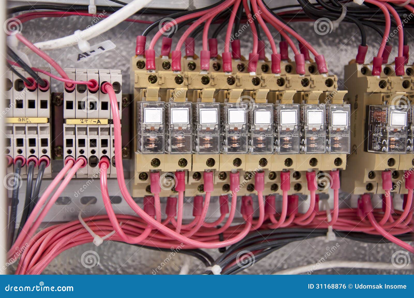 Electrical Wiring Control Panel Diagram Royalty Free Stock