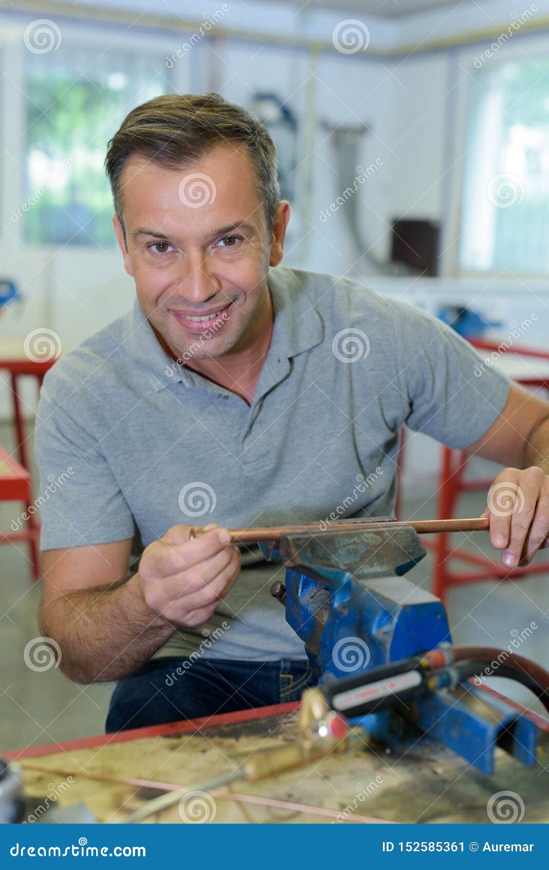 Electrician Engineer Measuring Cooper Cable Stock Image Image of