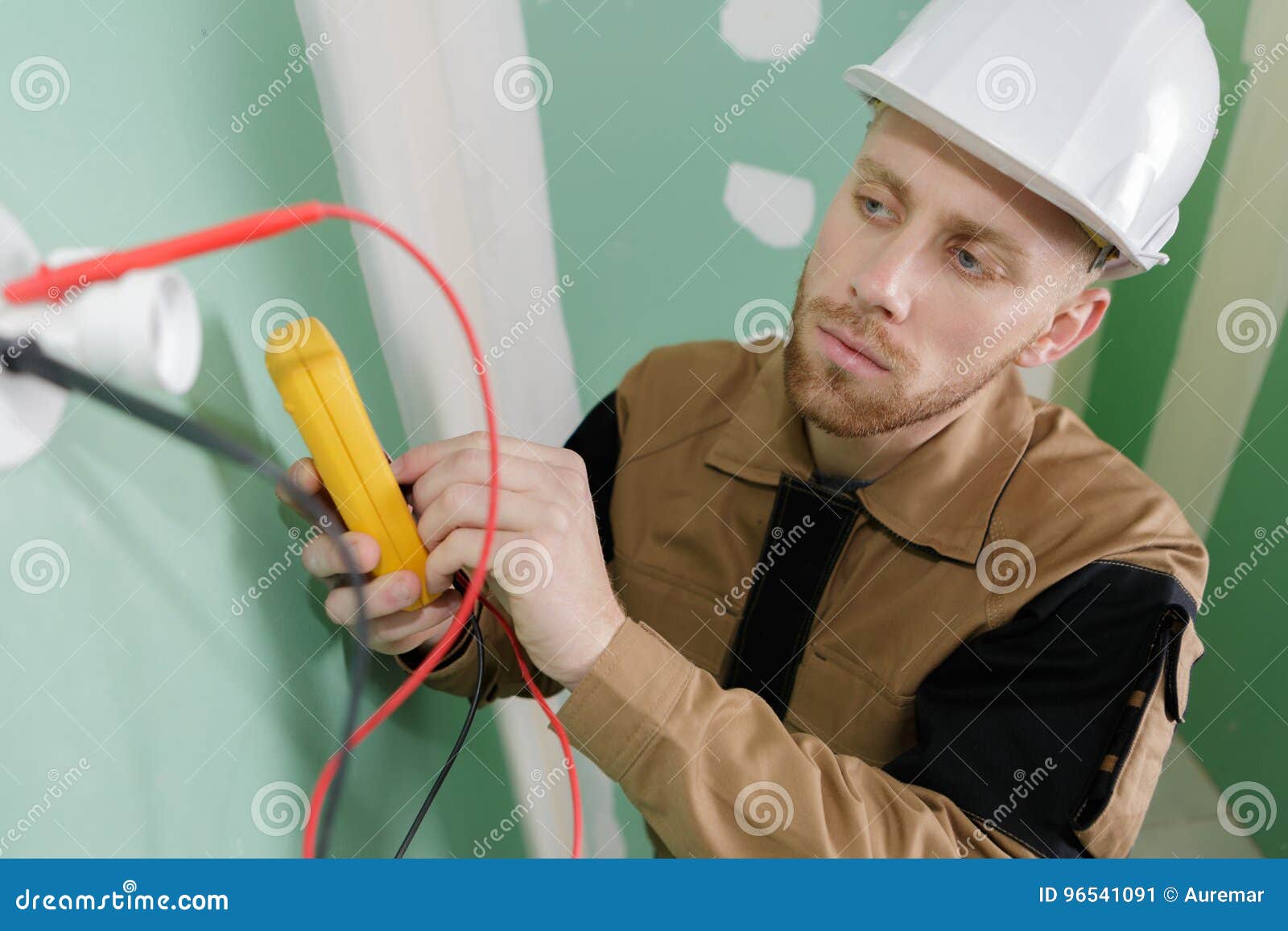 Electrician Fitting Wiring in House Stock Image Image of hard, wiring