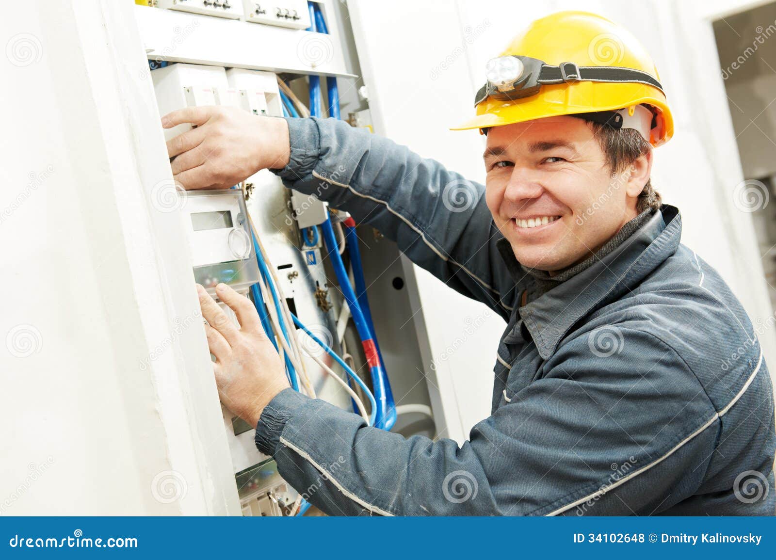 Electrician Installing Energy Saving Meter Royalty Free ... fuse box stock photos pictures royalty free 