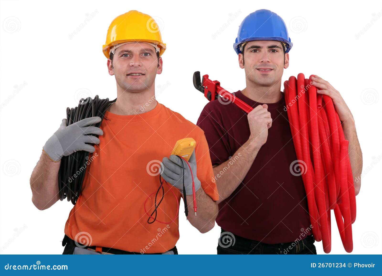 Electrician and plumber stock photo. Image of engineering 26701234