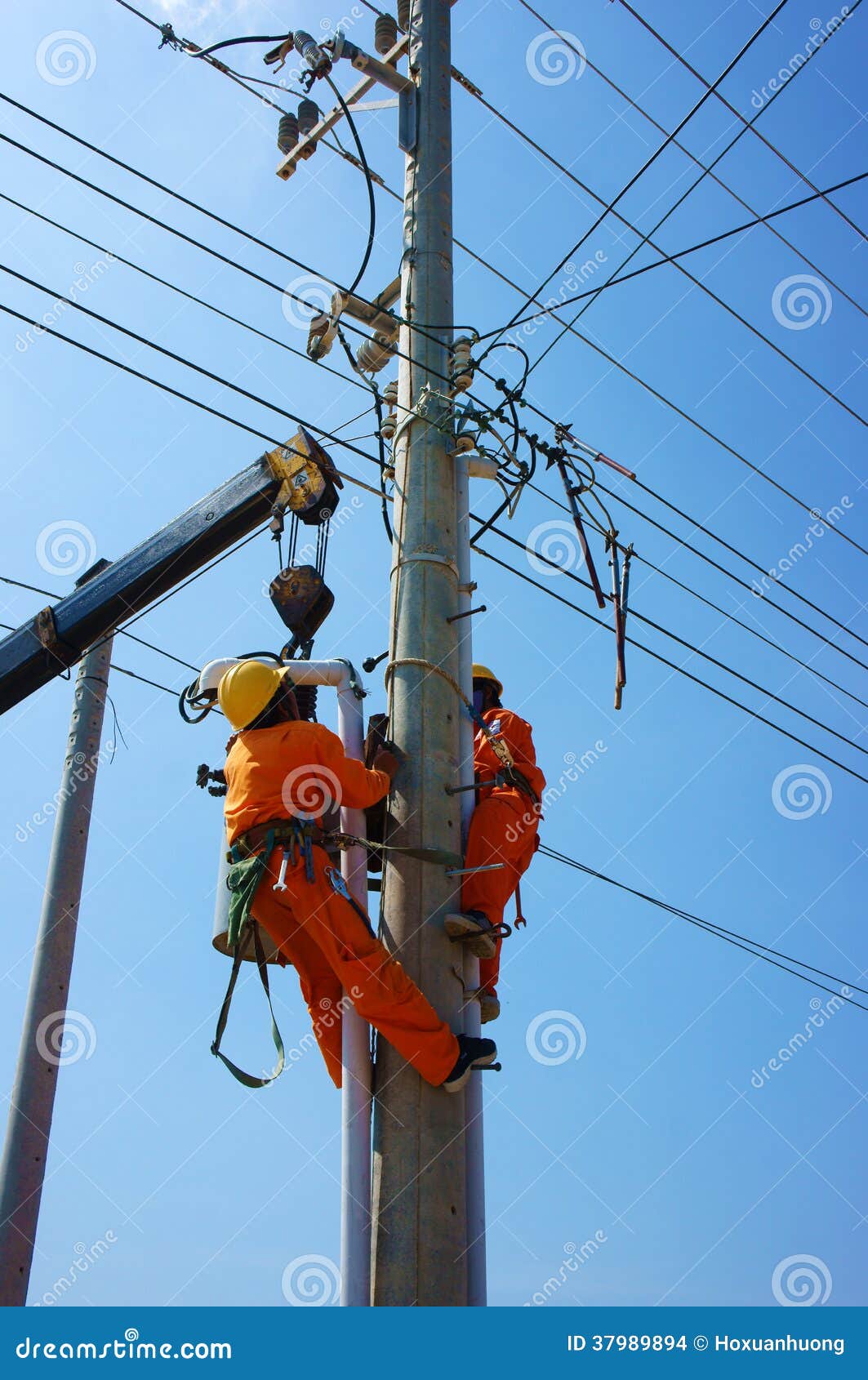 Electrician Repair System of Electric Wire Editorial Stock Image