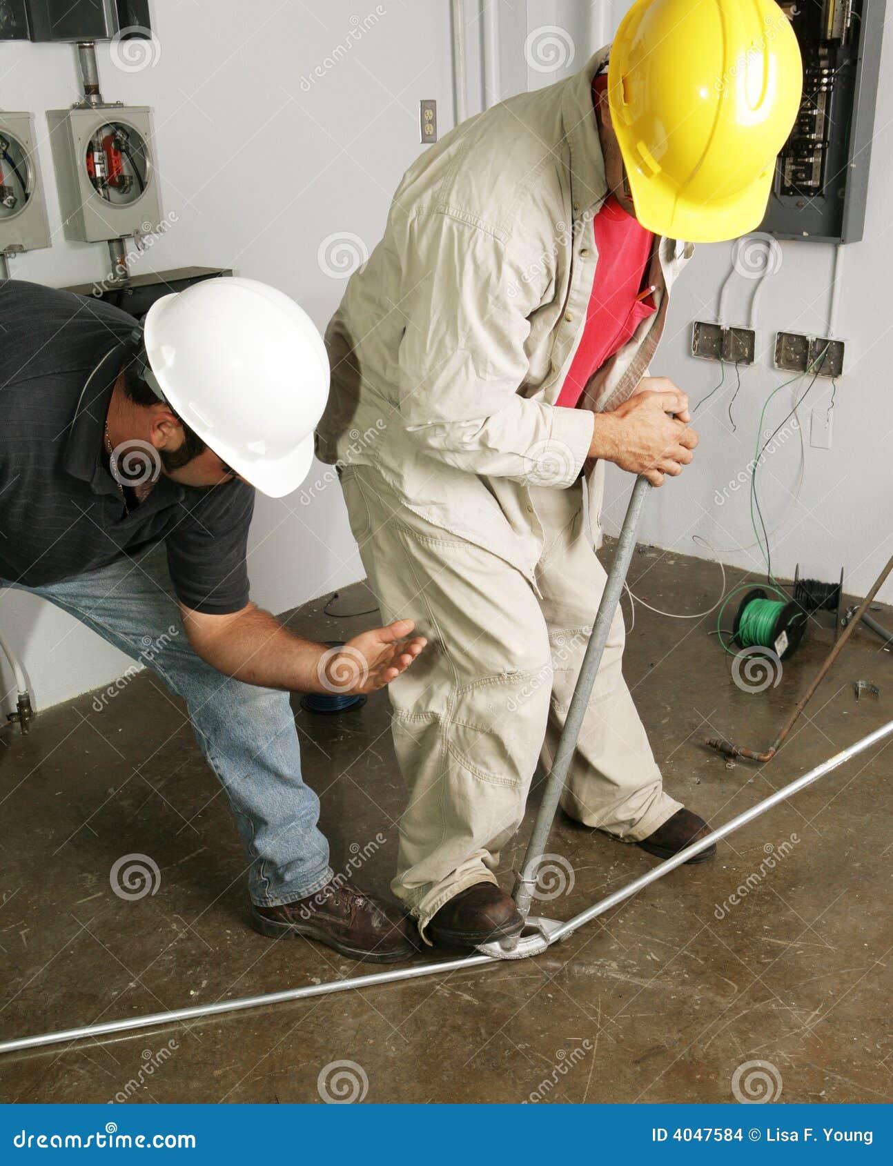Electrician & Supervisor Bend Pipe Stock Photo Image of industry