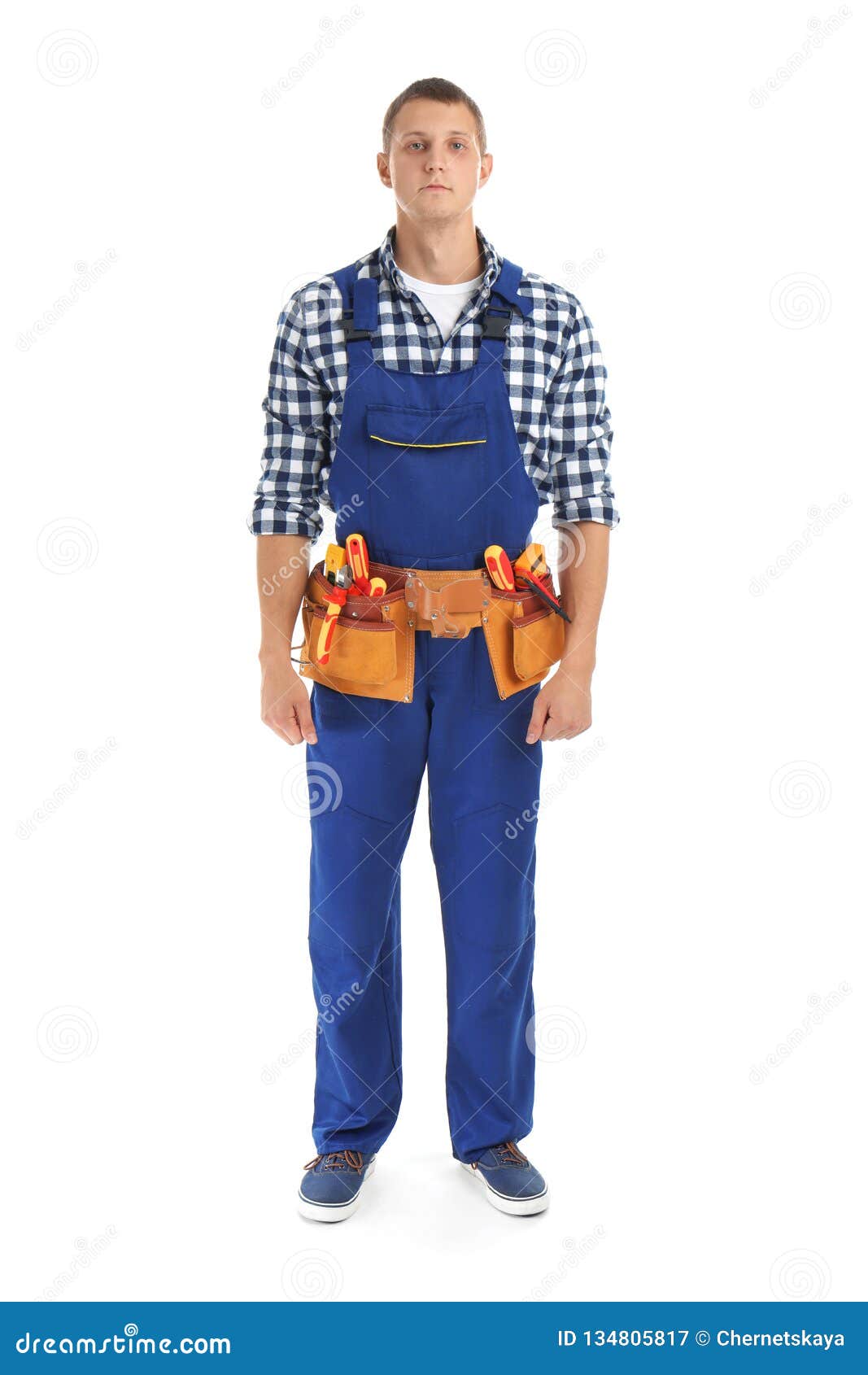 Electrician with Tools Wearing Uniform Stock Image Image of business