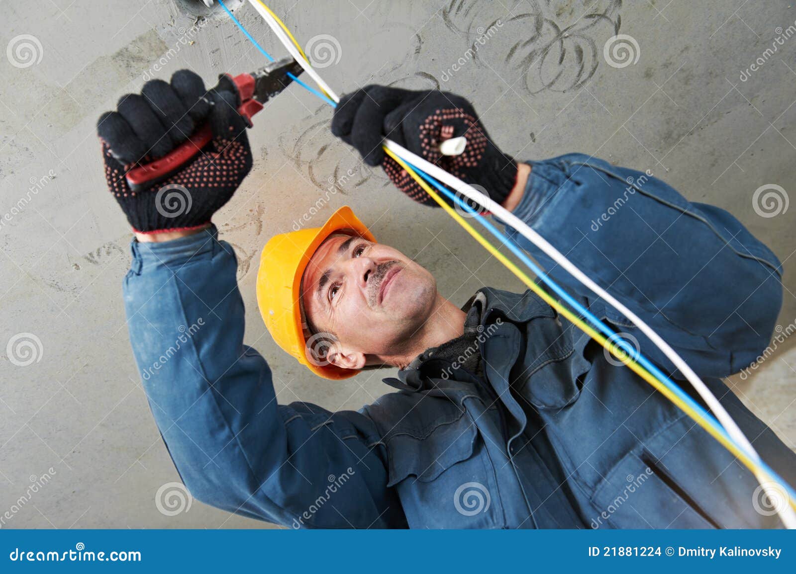 Electrician At Wiring Work Stock Images Image 21881224