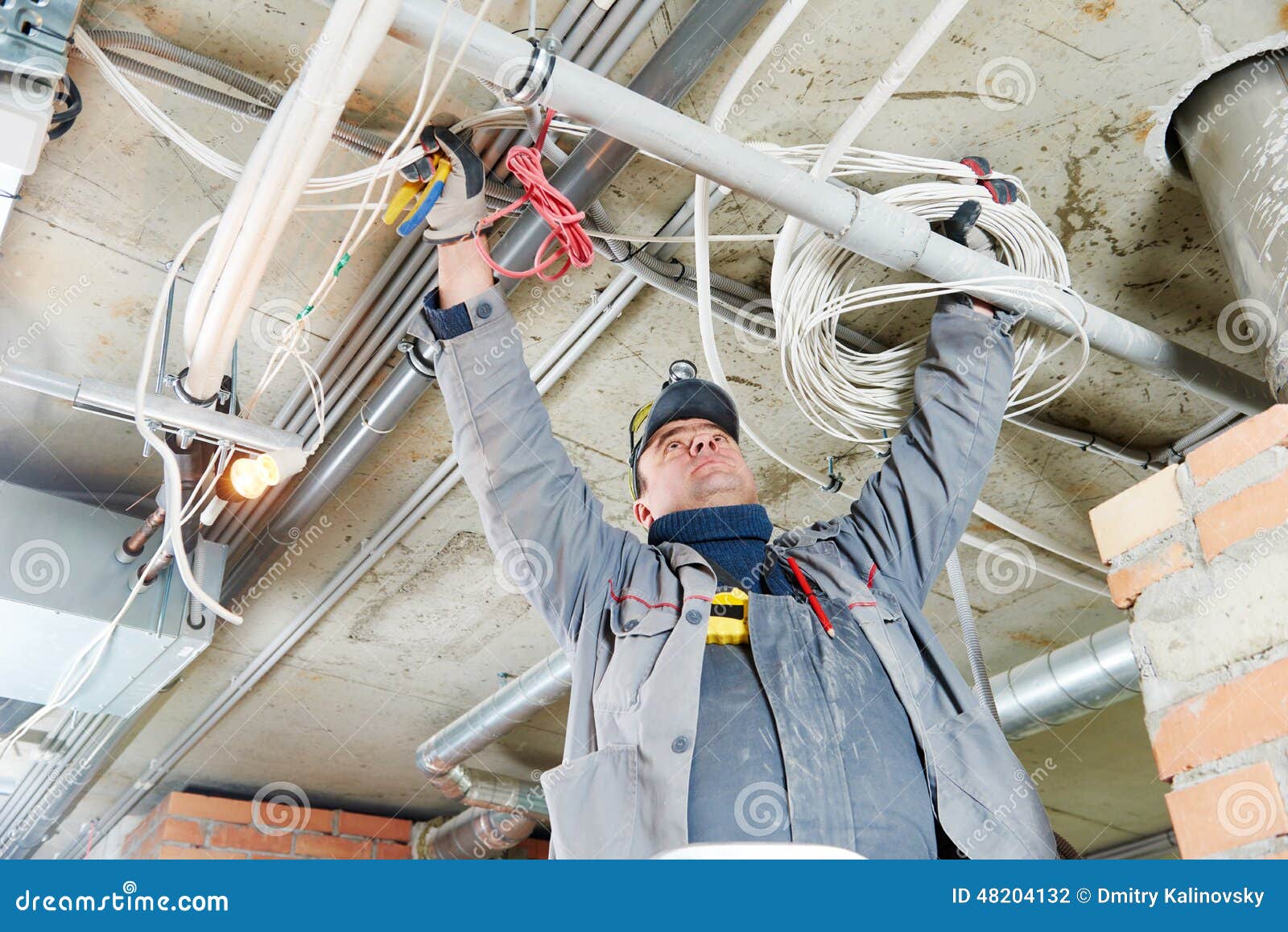 electrician working with cabling
