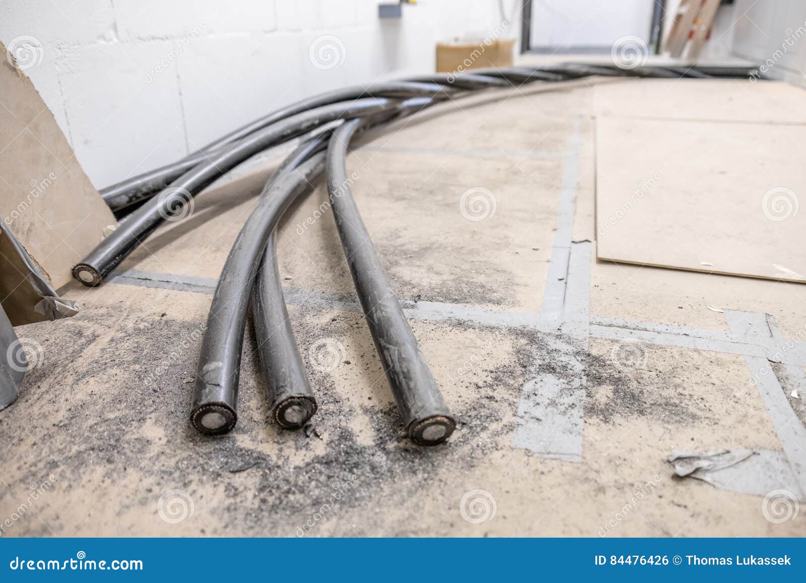 Electricians Cable Lying on the Floor Stock Photo Image of static