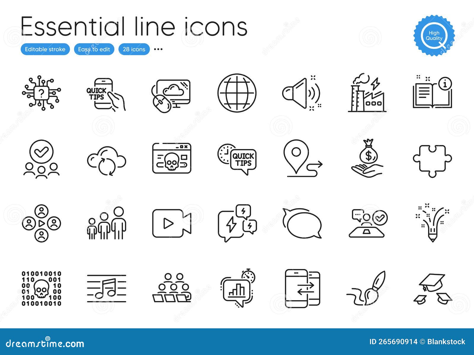 electricity factory, binary code and brush line icons. for website, printing and application. 