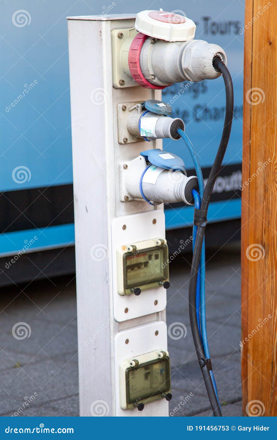 Electricity Hookups for Plugs and Cables while Camping Stock Image Image of wiring, camping