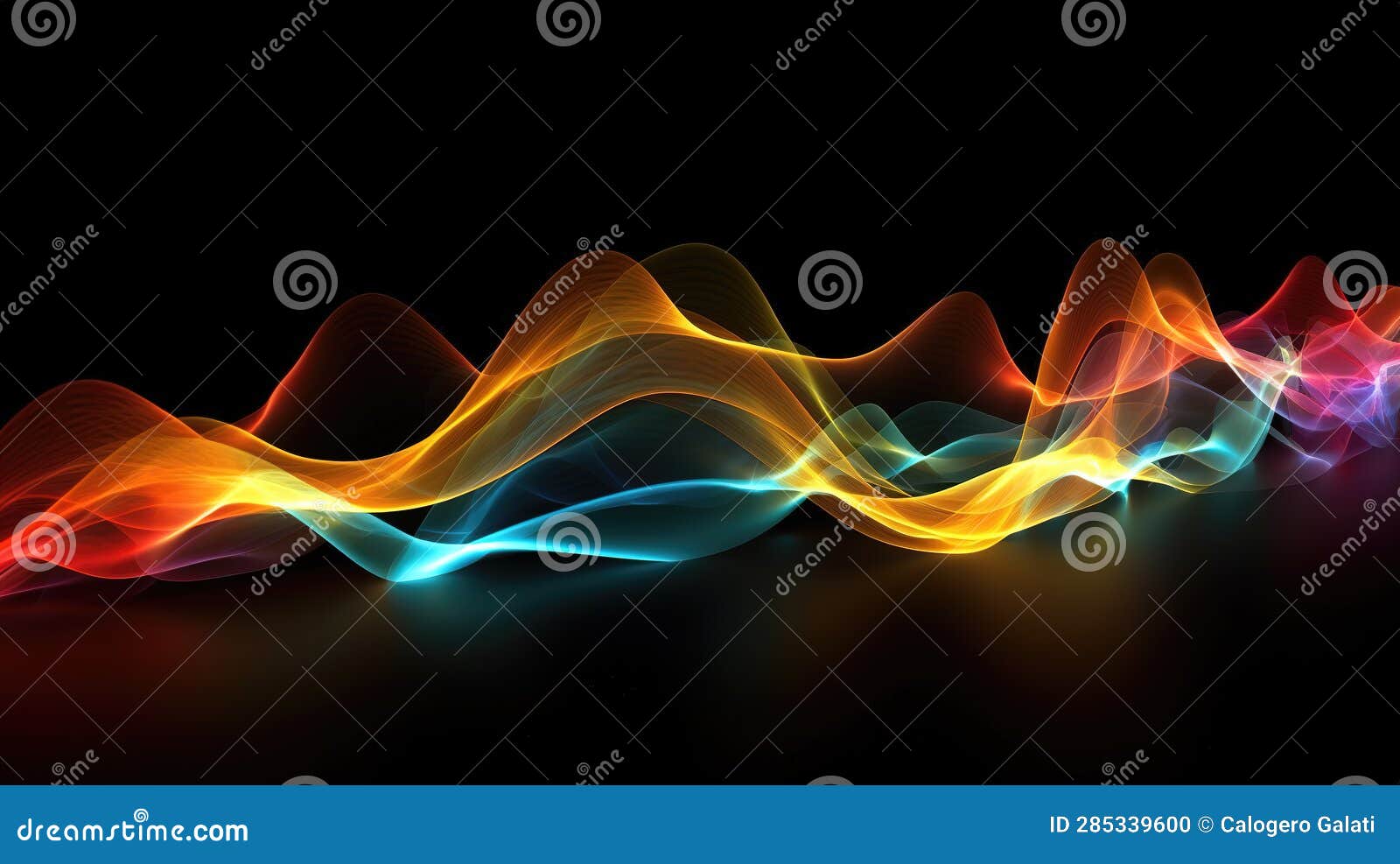 electricity inspired neon light waves as a background , ai generated image
