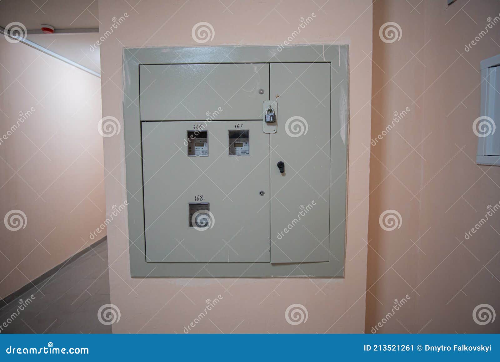 Electricity Meter Panel of an Apartment Building Stock Image Image of