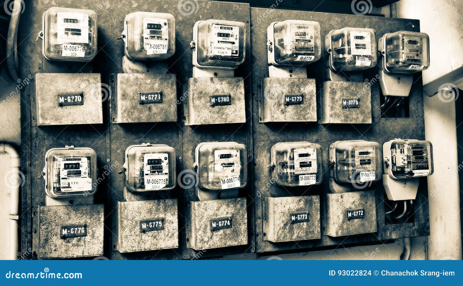 electricity meters of old apartment.