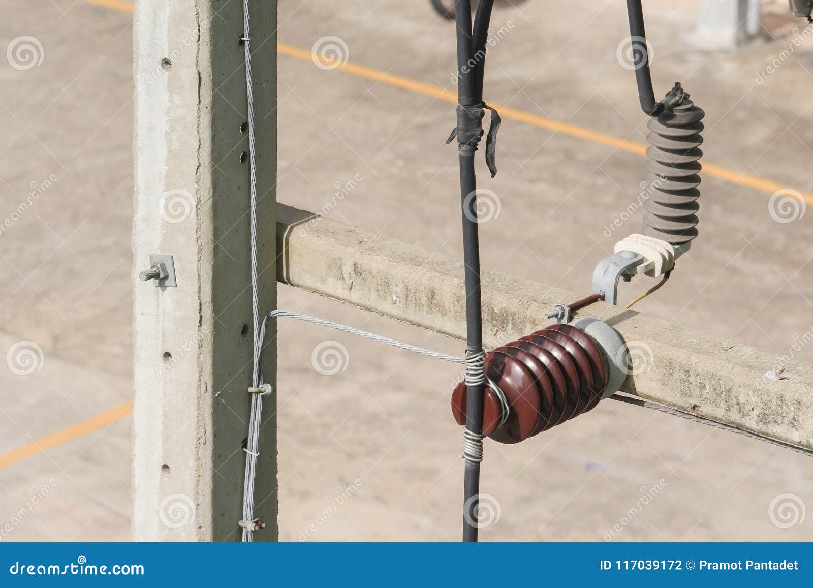 Electricity Porcelain Insulator on Pole Stock Photo Image of electric