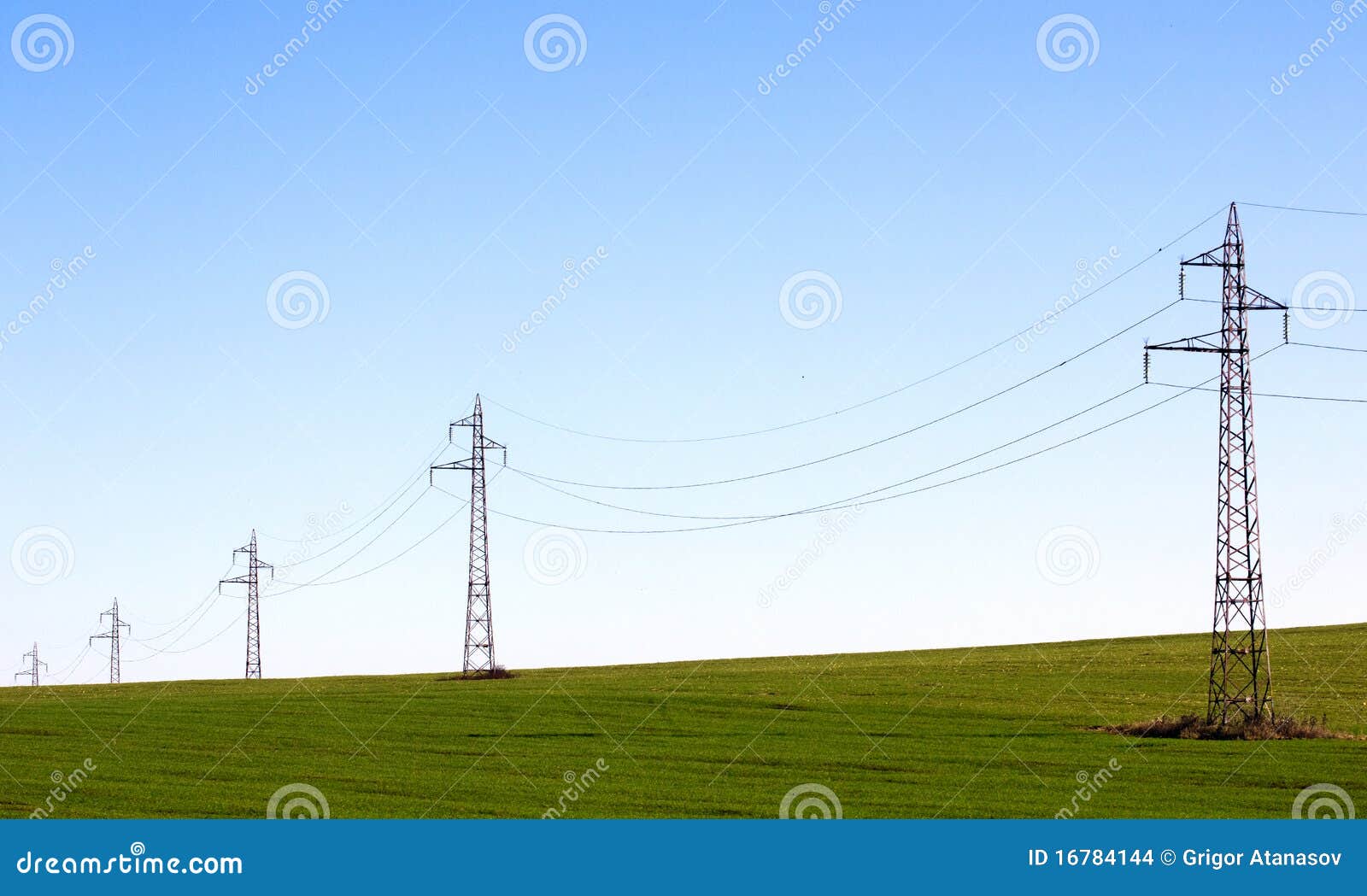 electricity pylons line