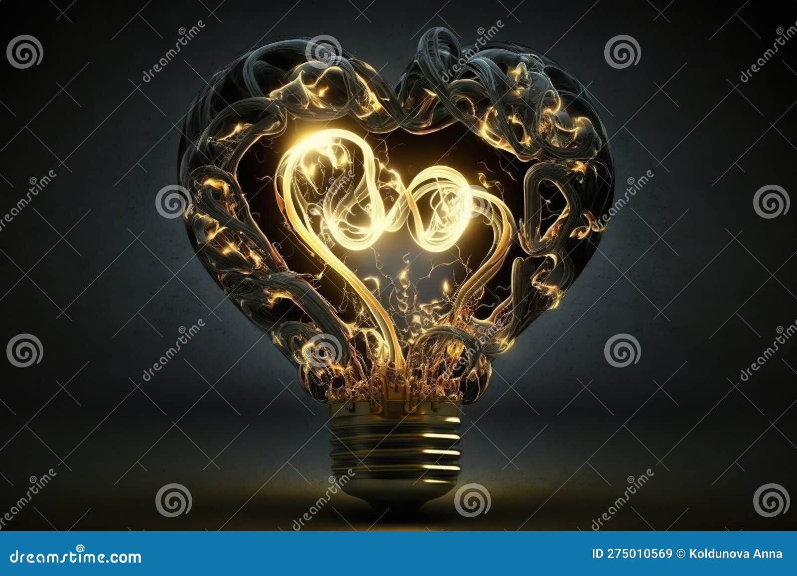 Electricity in the Shape of Bulb, Created with Generative AI Technology