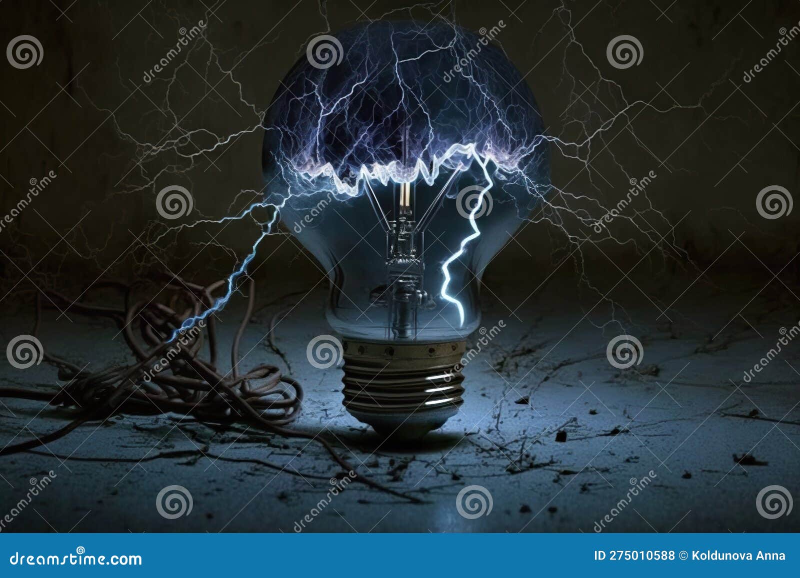 Electricity in the Shape of Bulb, Created with Generative AI Technology