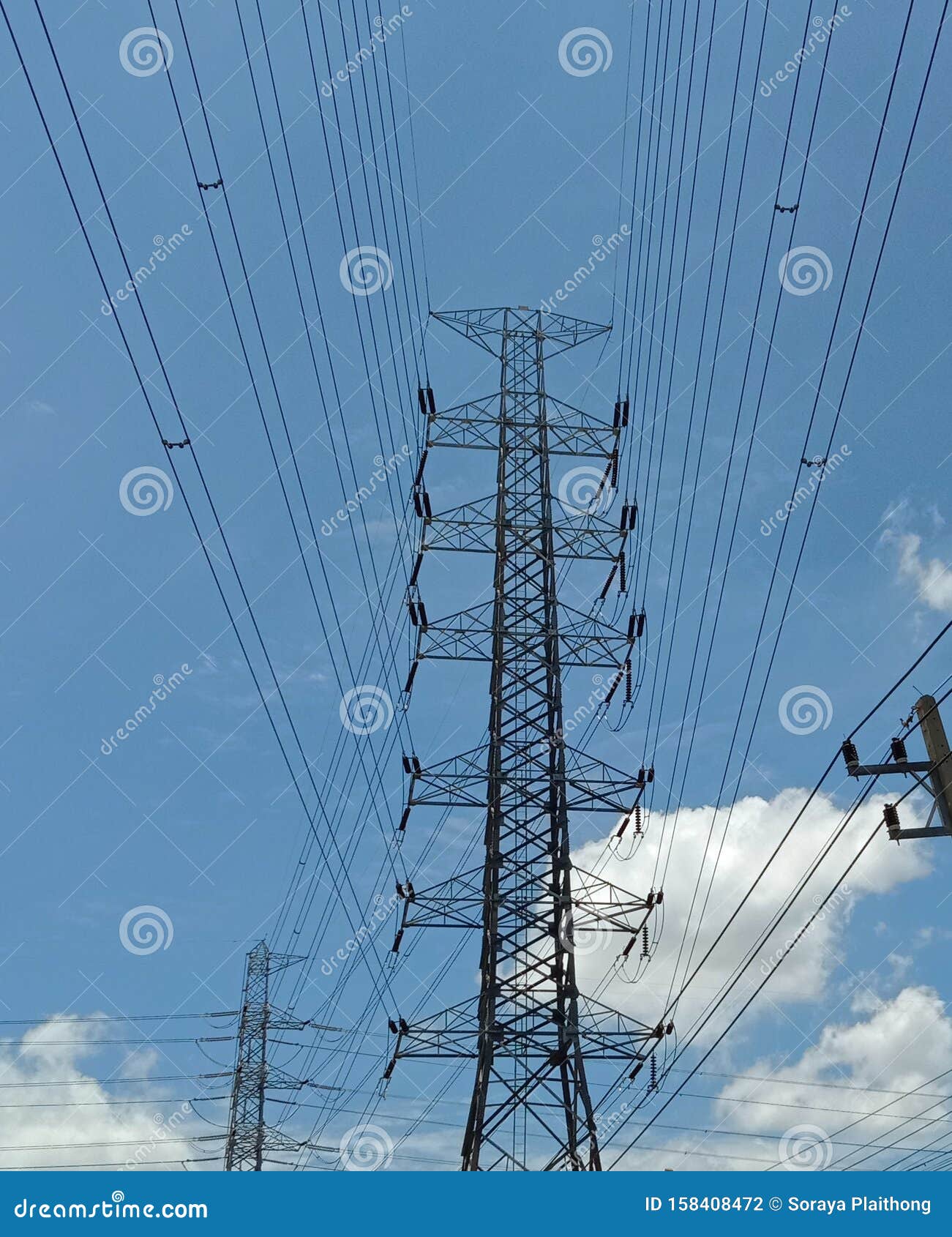 Transmission Line High Voltage Power System with Reliability. Stock