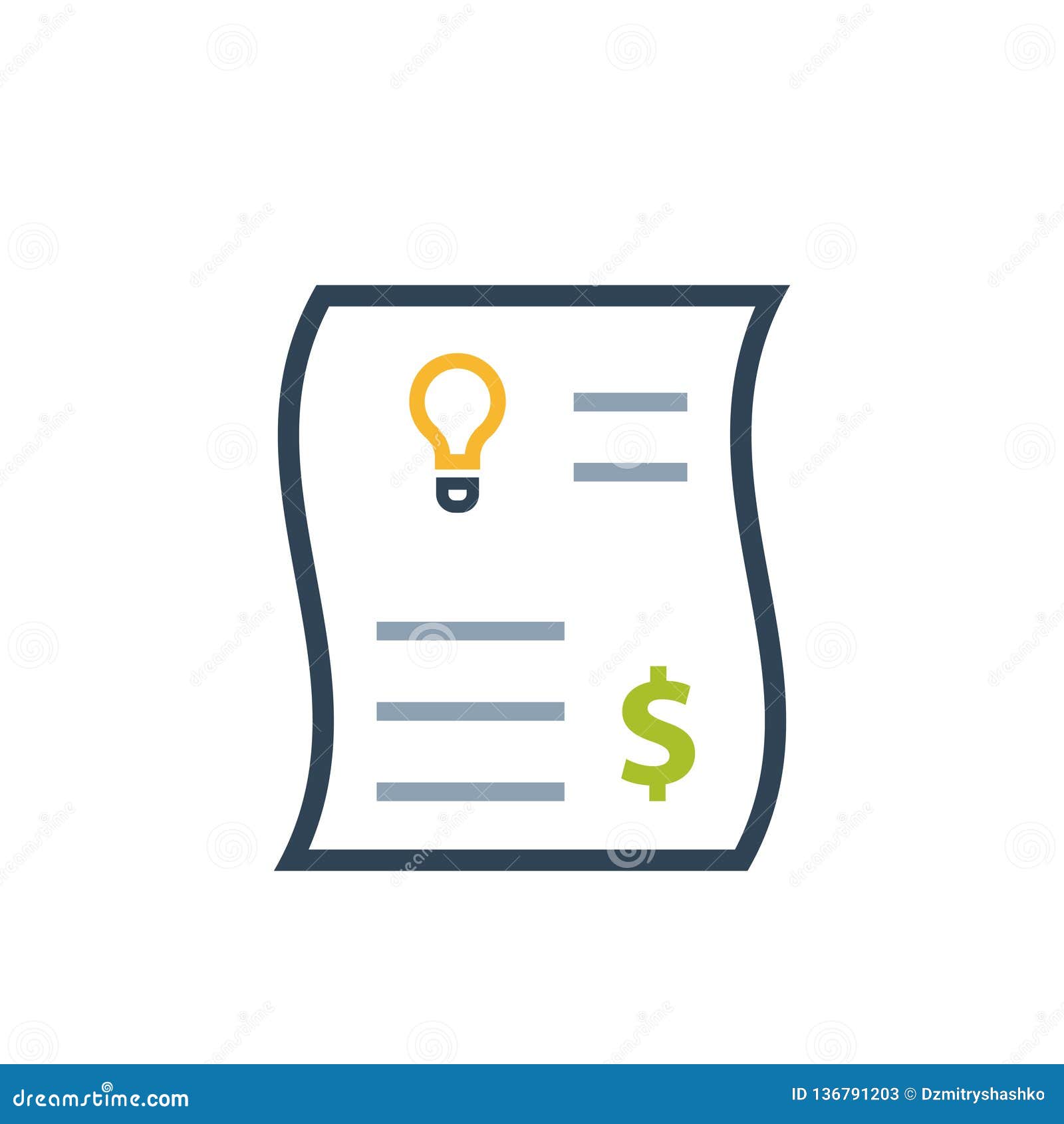 Electricity Utility Bill Color Icon Stock Vector - Illustration of bank