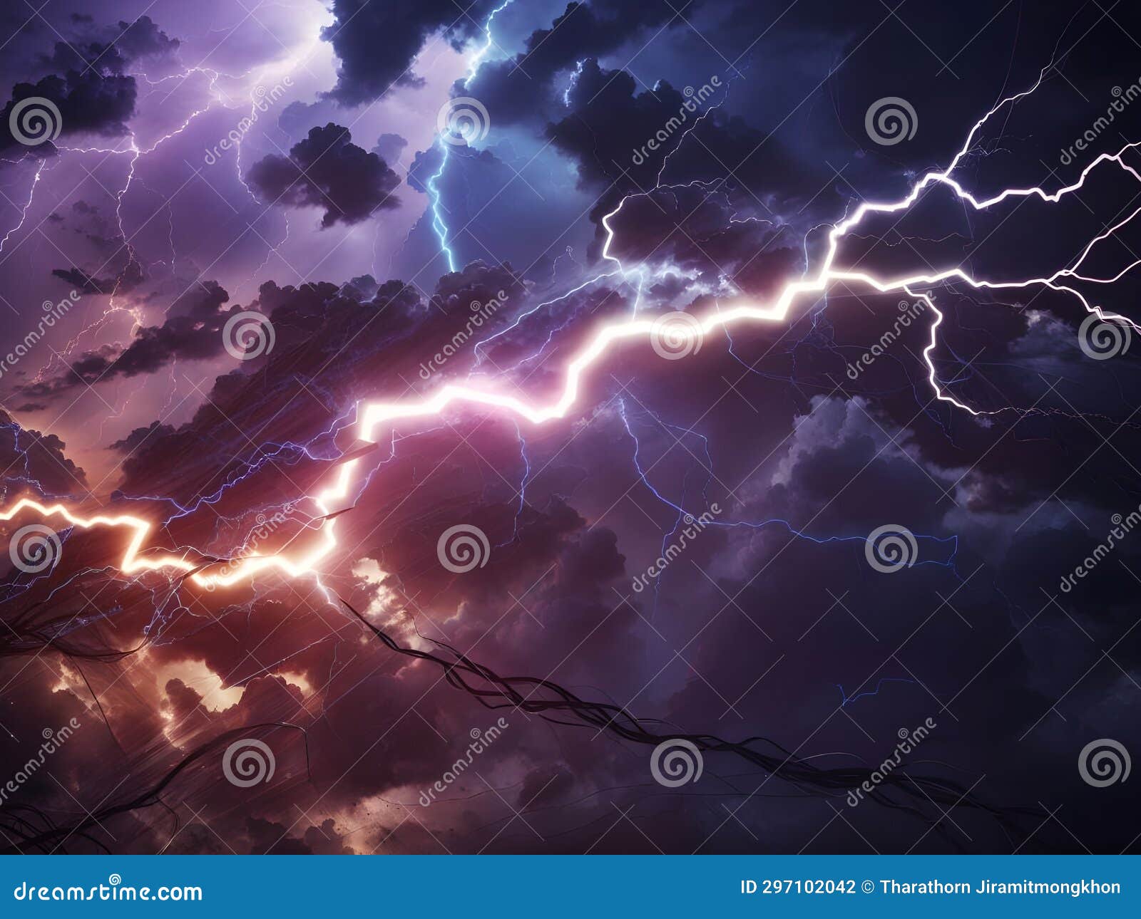 Electrifying Impressions: Abstract Lightning Illumination Stock 